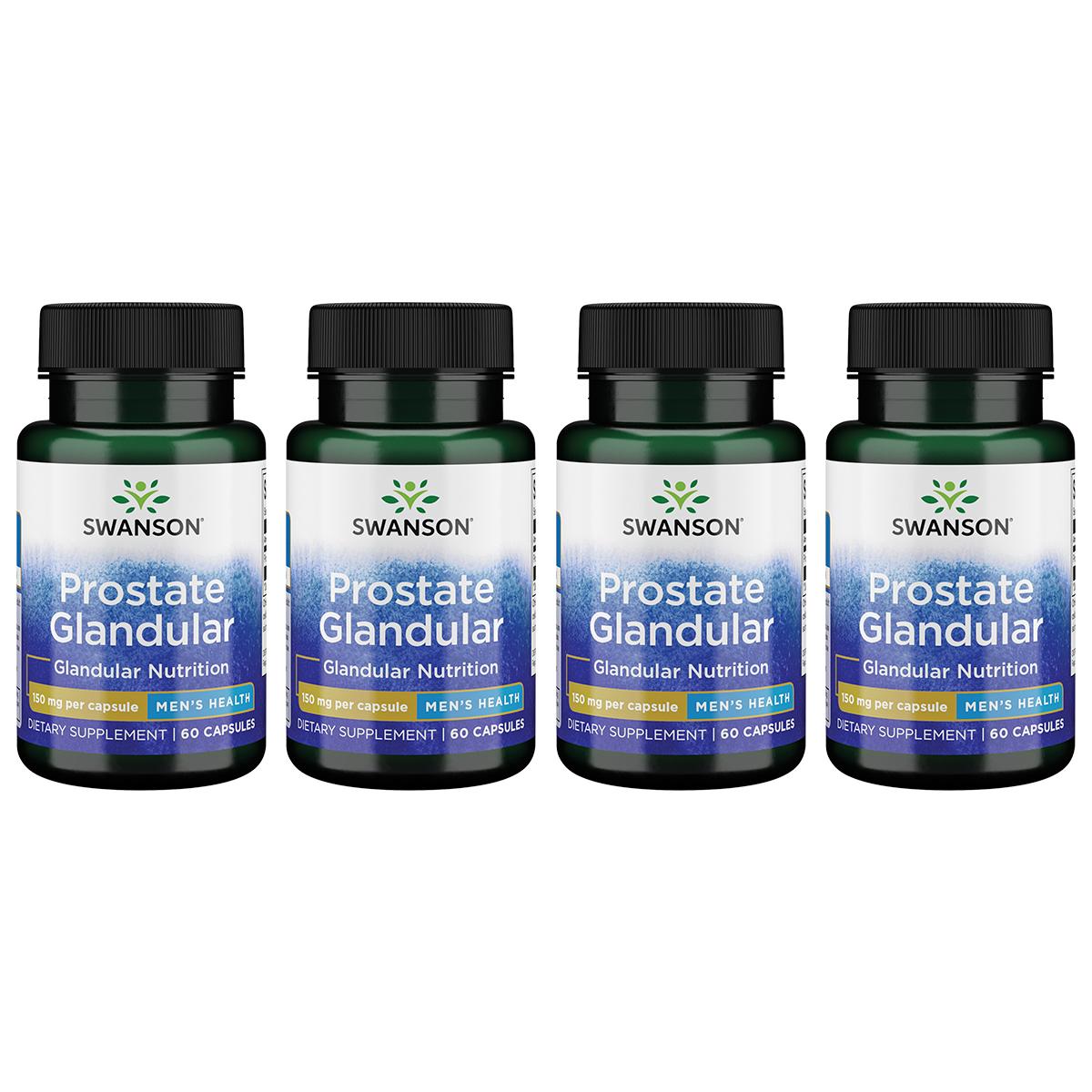 Swanson Premium Prostate Glandular - Mens Health 4 Pack Supplement Vitamin 150 mg 60 Caps