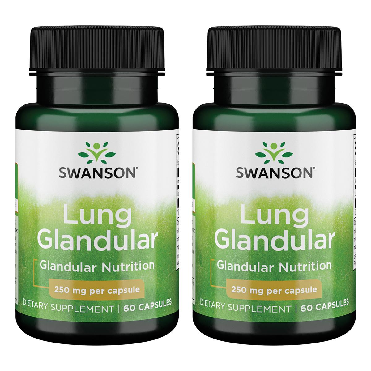 Swanson Premium Lung Glandular 2 Pack 250 mg 60 Caps Respiratory Health