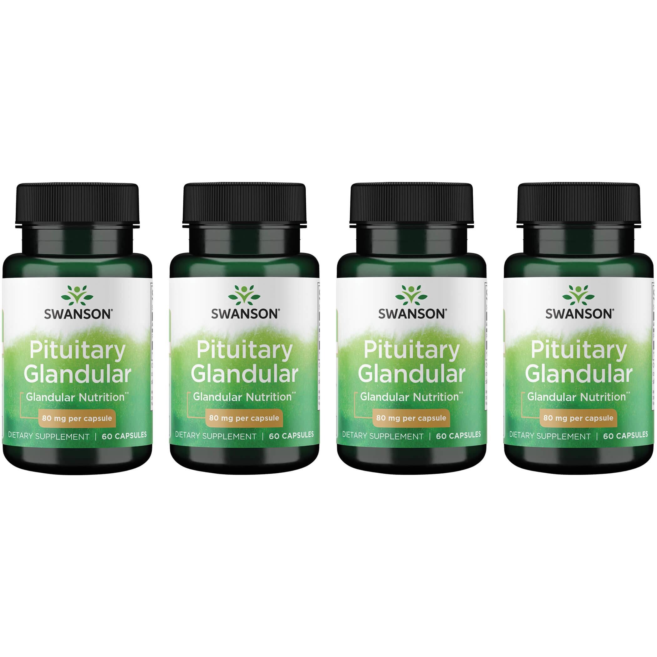 Swanson Premium Pituitary Glandular 4 Pack Supplement Vitamin 80 mg 60 Caps