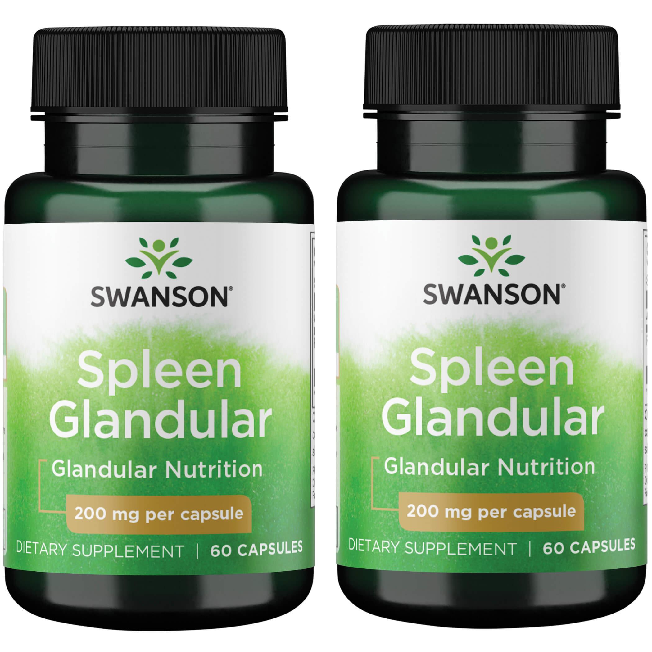 Swanson Premium Spleen Glandular 2 Pack Supplement Vitamin 200 mg 60 Caps