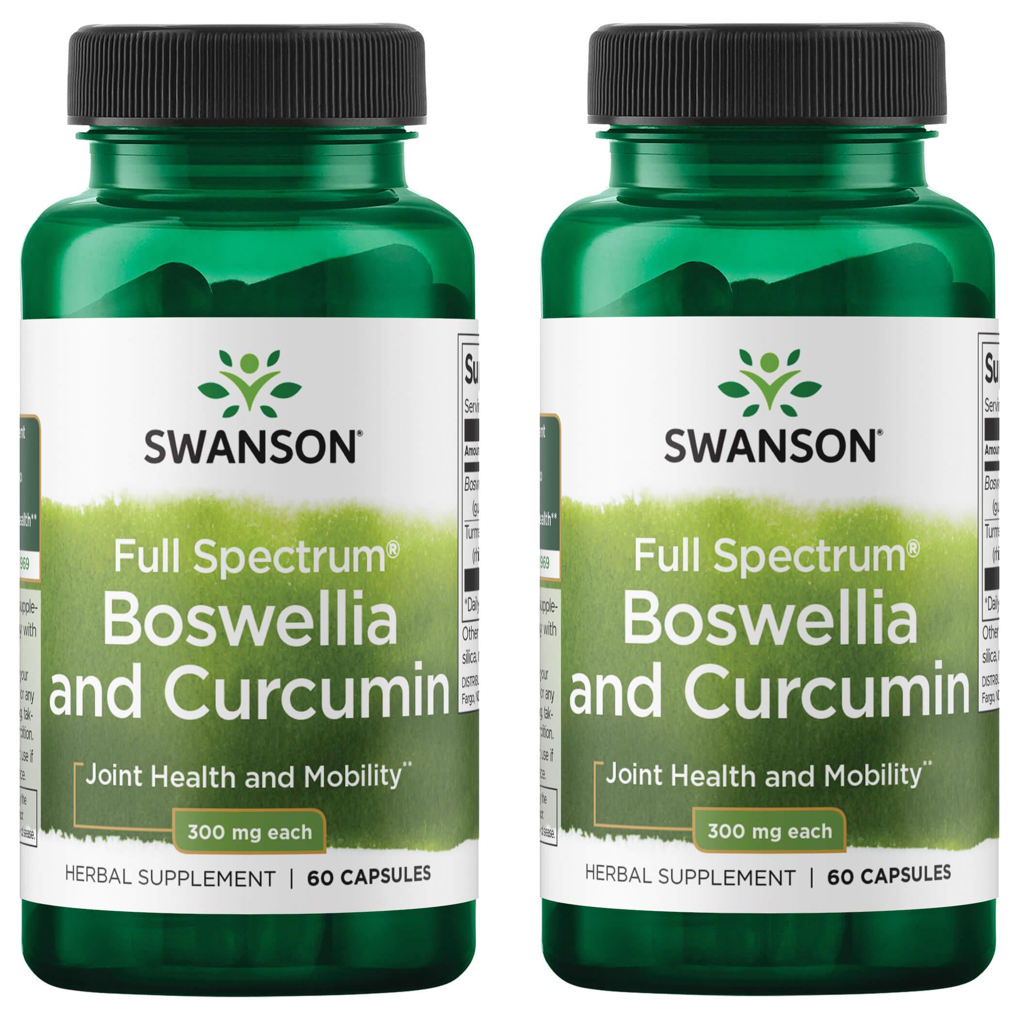 Swanson Premium Full Spectrum Boswellia and Curcumin 2 Pack Vitamin 60 Caps