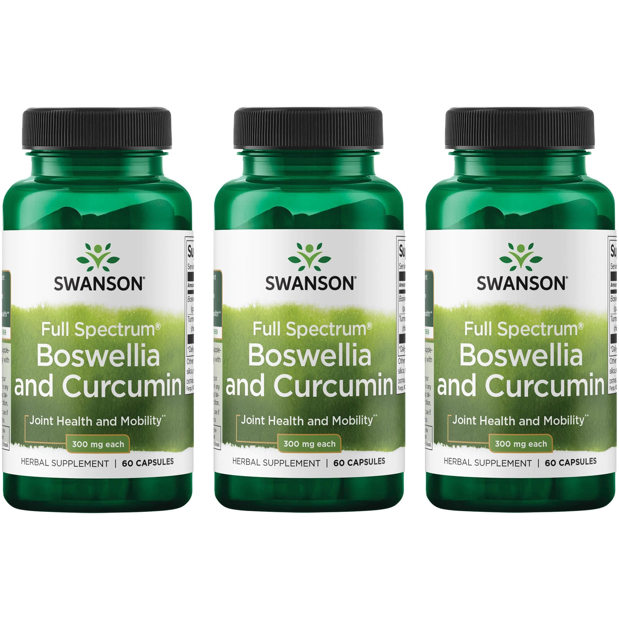 Swanson Premium Full Spectrum Boswellia and Curcumin 3 Pack Vitamin 60 Caps