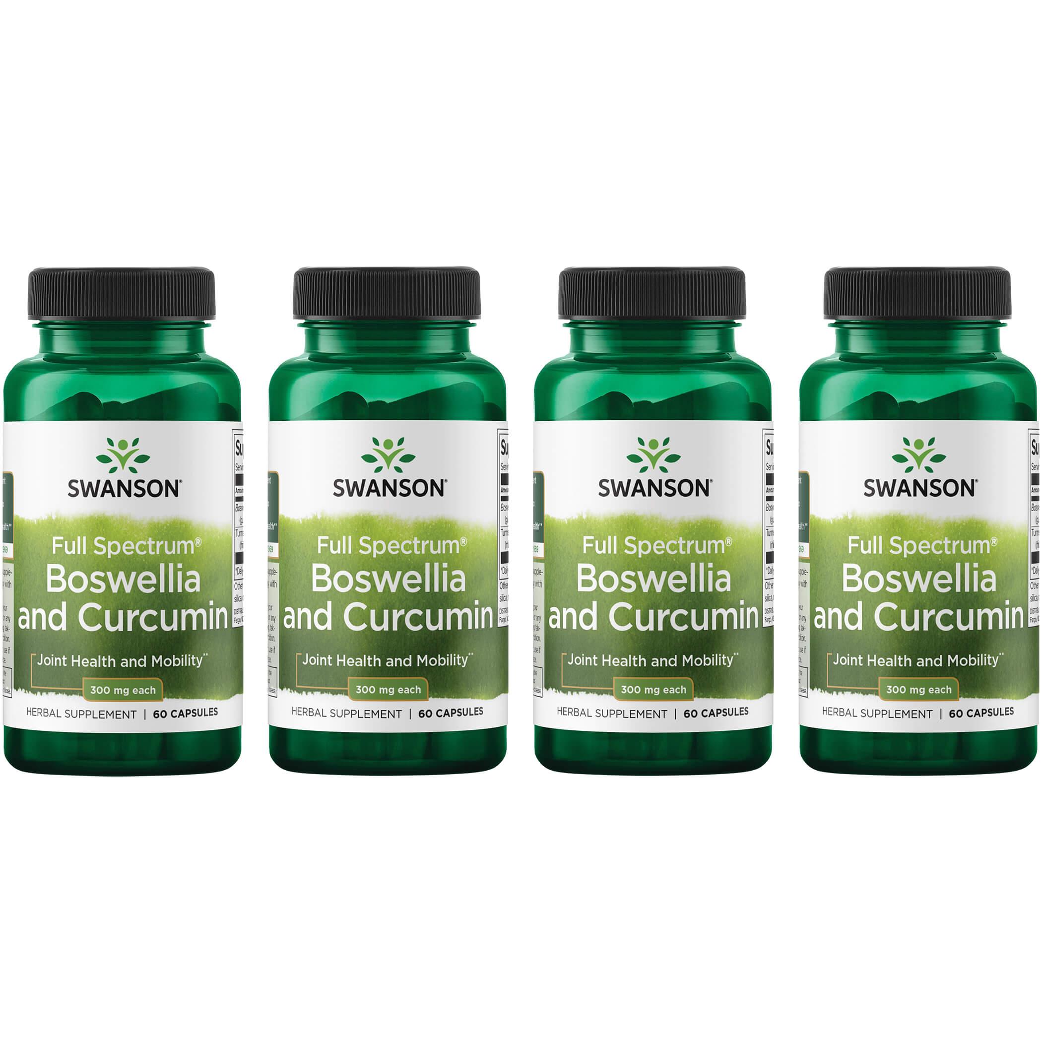 Swanson Premium Full Spectrum Boswellia and Curcumin 4 Pack Vitamin 60 Caps