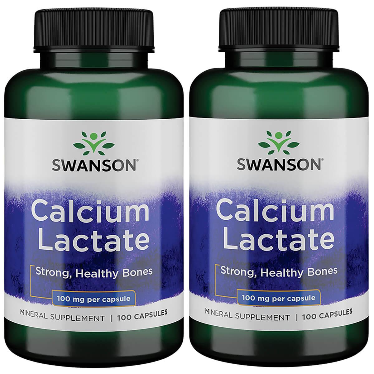 Swanson Premium Calcium Lactate 2 Pack Vitamin 100 mg 100 Caps
