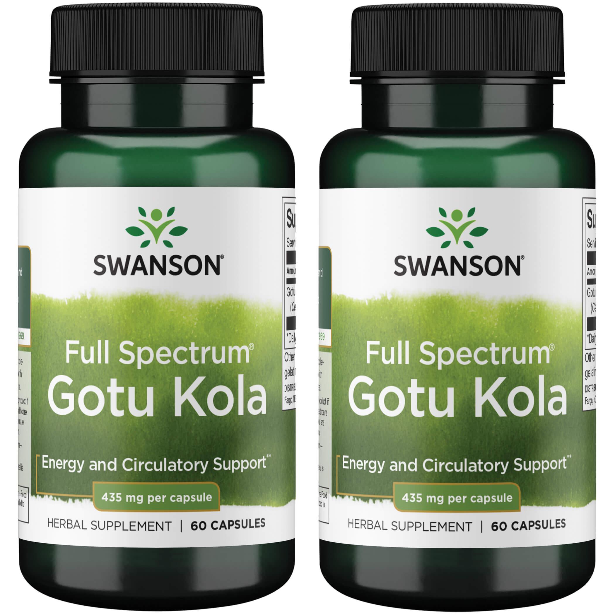 Swanson Premium Full Spectrum Gotu Kola 2 Pack Vitamin 435 mg 60 Caps