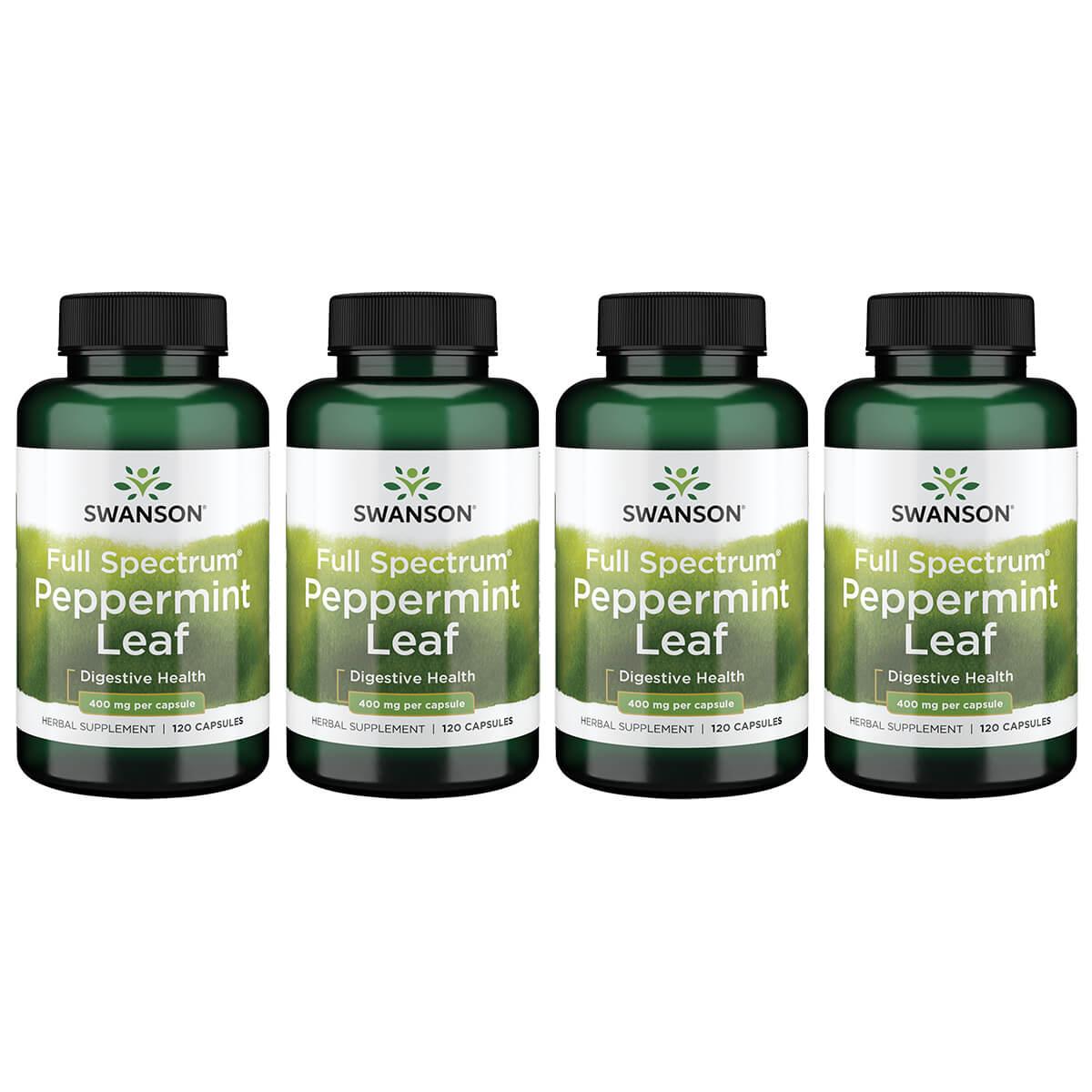 Swanson Premium Full Spectrum Peppermint Leaf 4 Pack Vitamin 400 mg 120 Caps