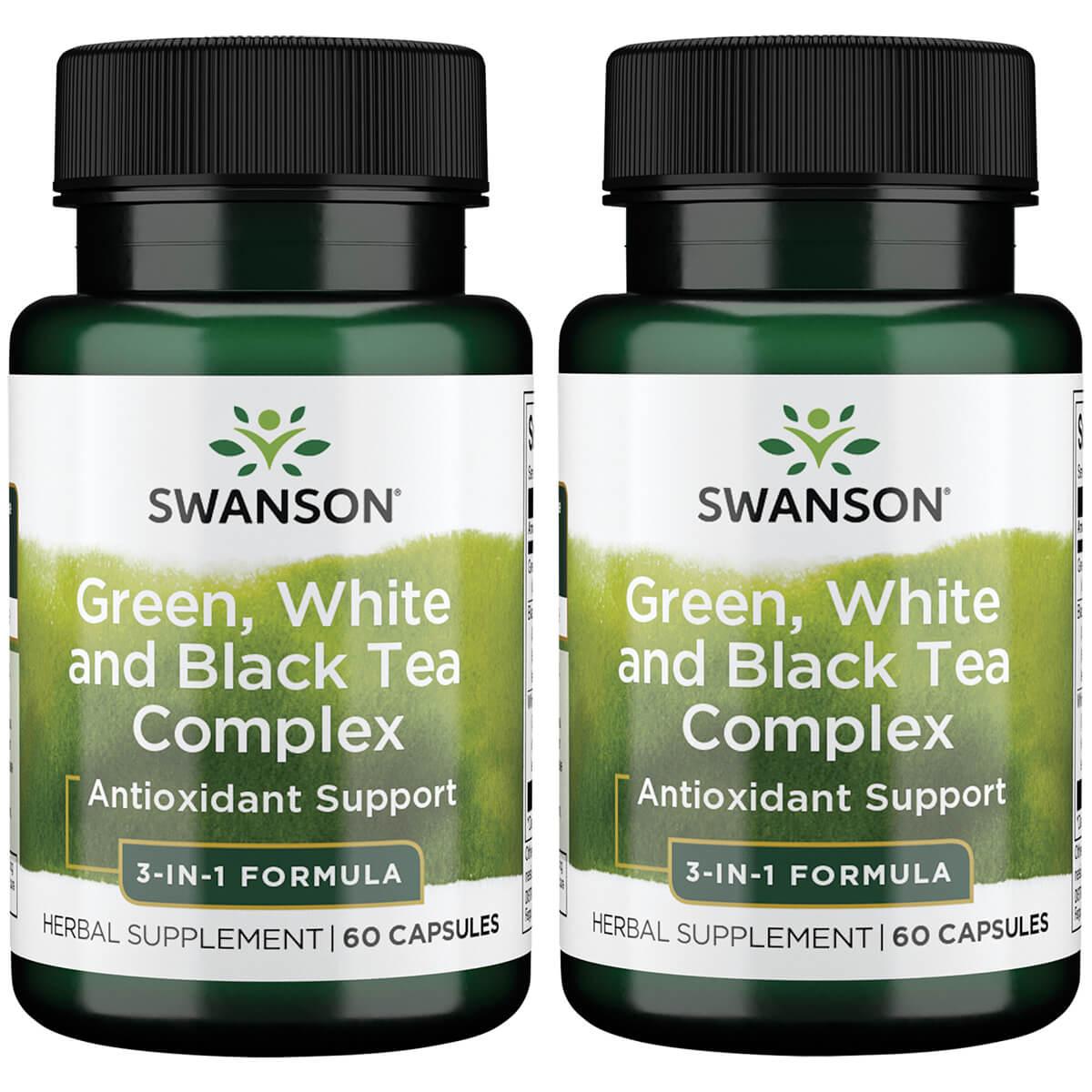 Swanson Premium Green, White & Black Tea Complex 2 Pack Vitamin 60 Caps