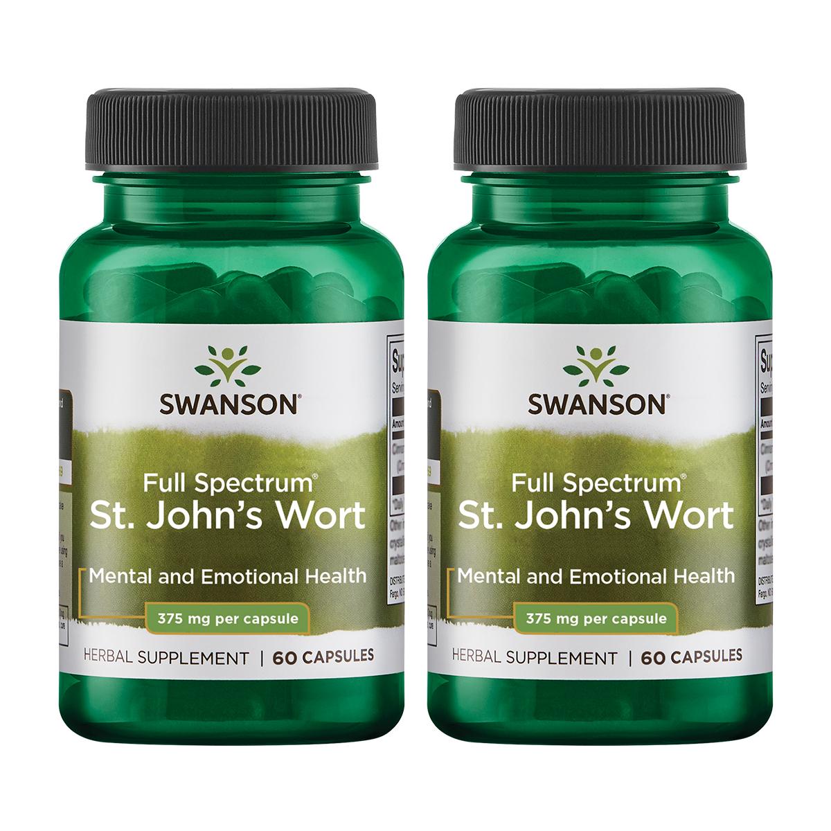 Swanson Premium Full Spectrum St. Johns Wort 2 Pack Vitamin 375 mg 60 Caps
