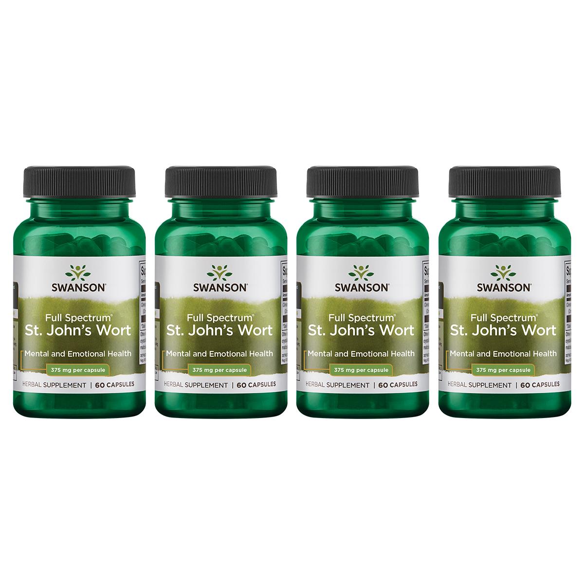 Swanson Premium Full Spectrum St. Johns Wort 4 Pack Vitamin 375 mg 60 Caps