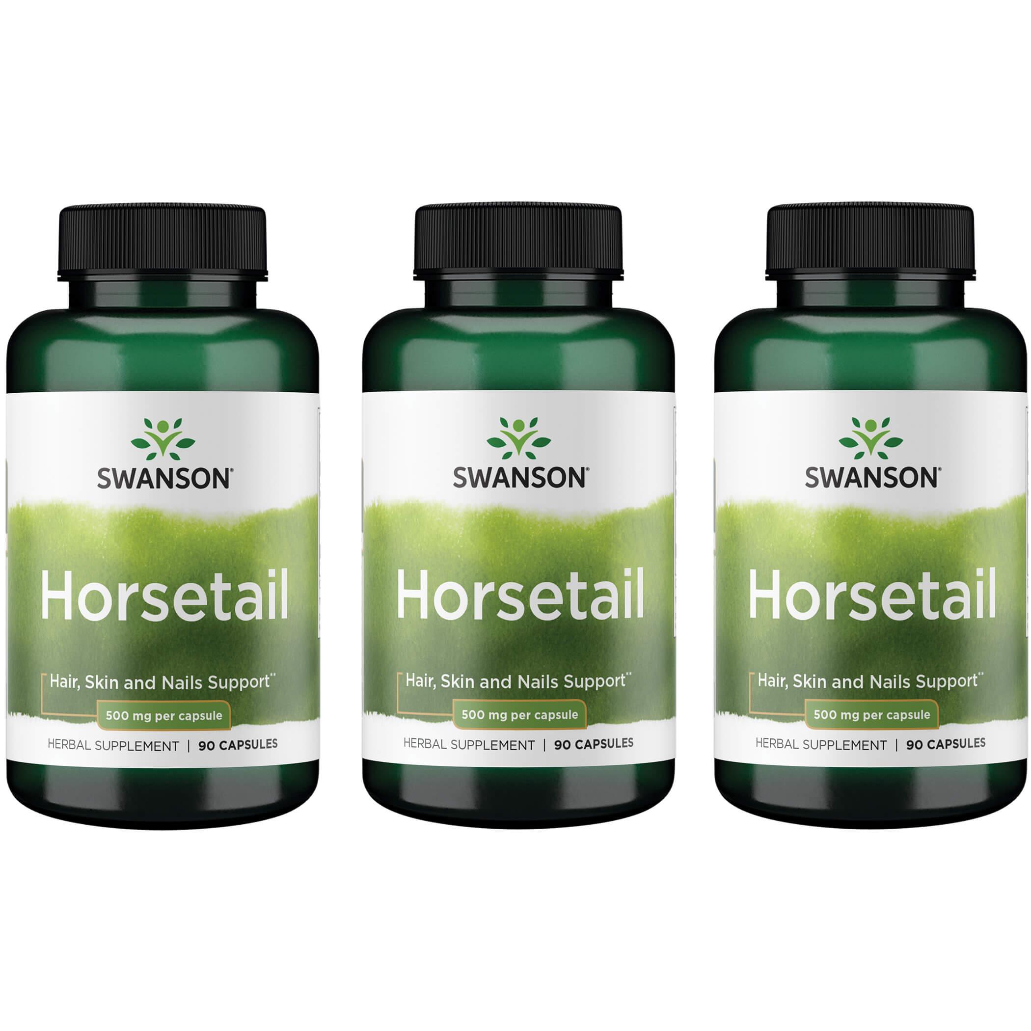 Swanson Premium Horsetail 3 Pack Vitamin 500 mg 90 Caps