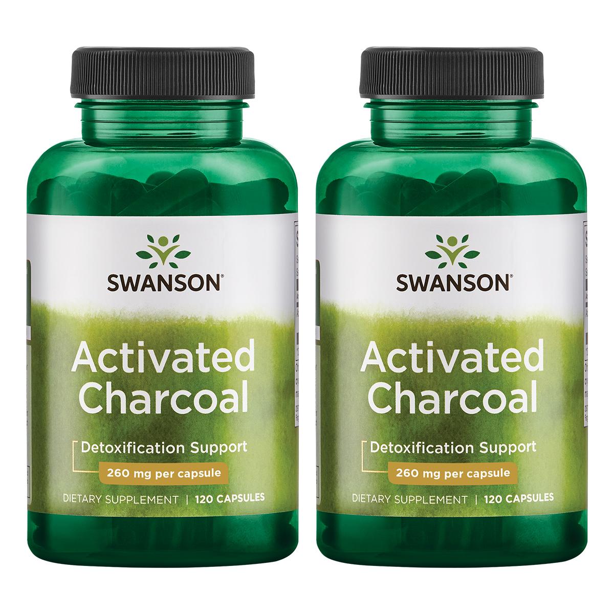 Swanson Premium Activated Charcoal 2 Pack Supplement Vitamin 260 mg 120 Caps
