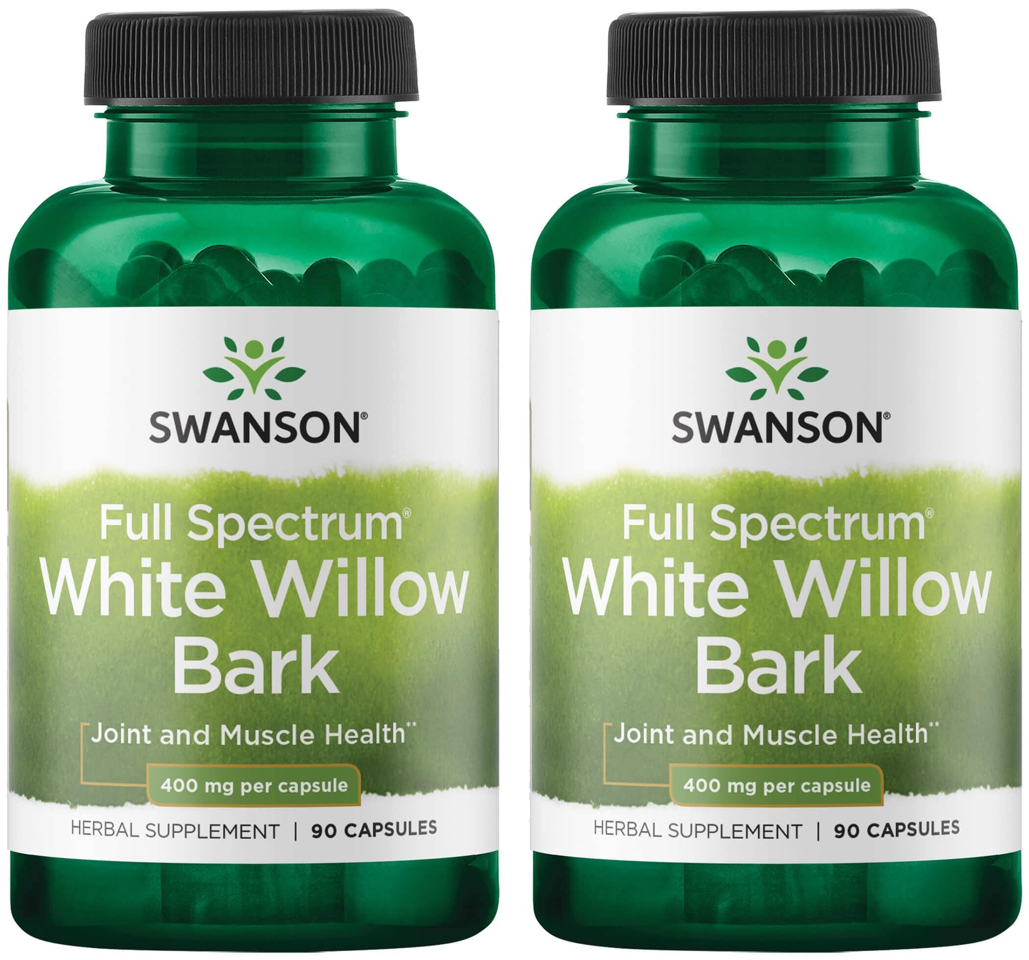 Swanson Premium Full Spectrum White Willow Bark 2 Pack Vitamin 400 mg 90 Caps