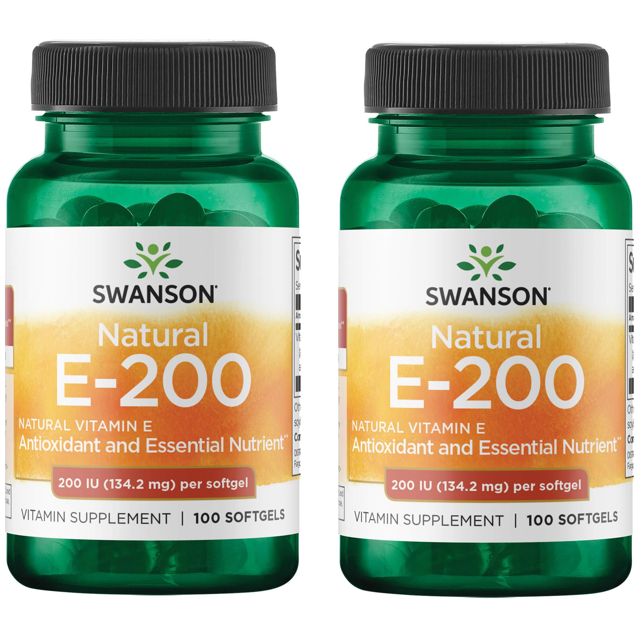 Swanson Premium Vitamin E - Natural 2 Pack 200 Iu 100 Soft Gels