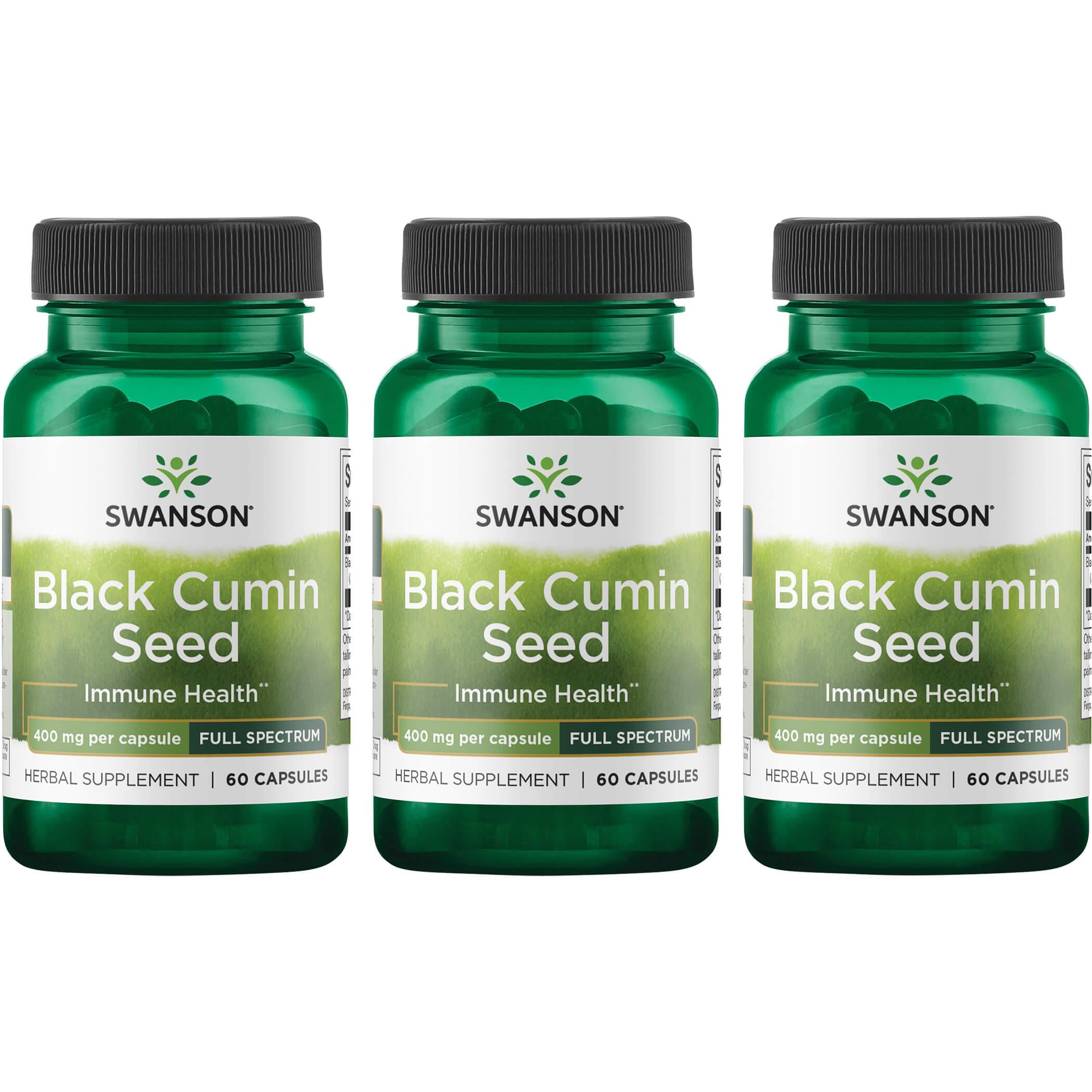 Swanson Premium Black Cumin Seed 3 Pack Vitamin 400 mg 60 Caps
