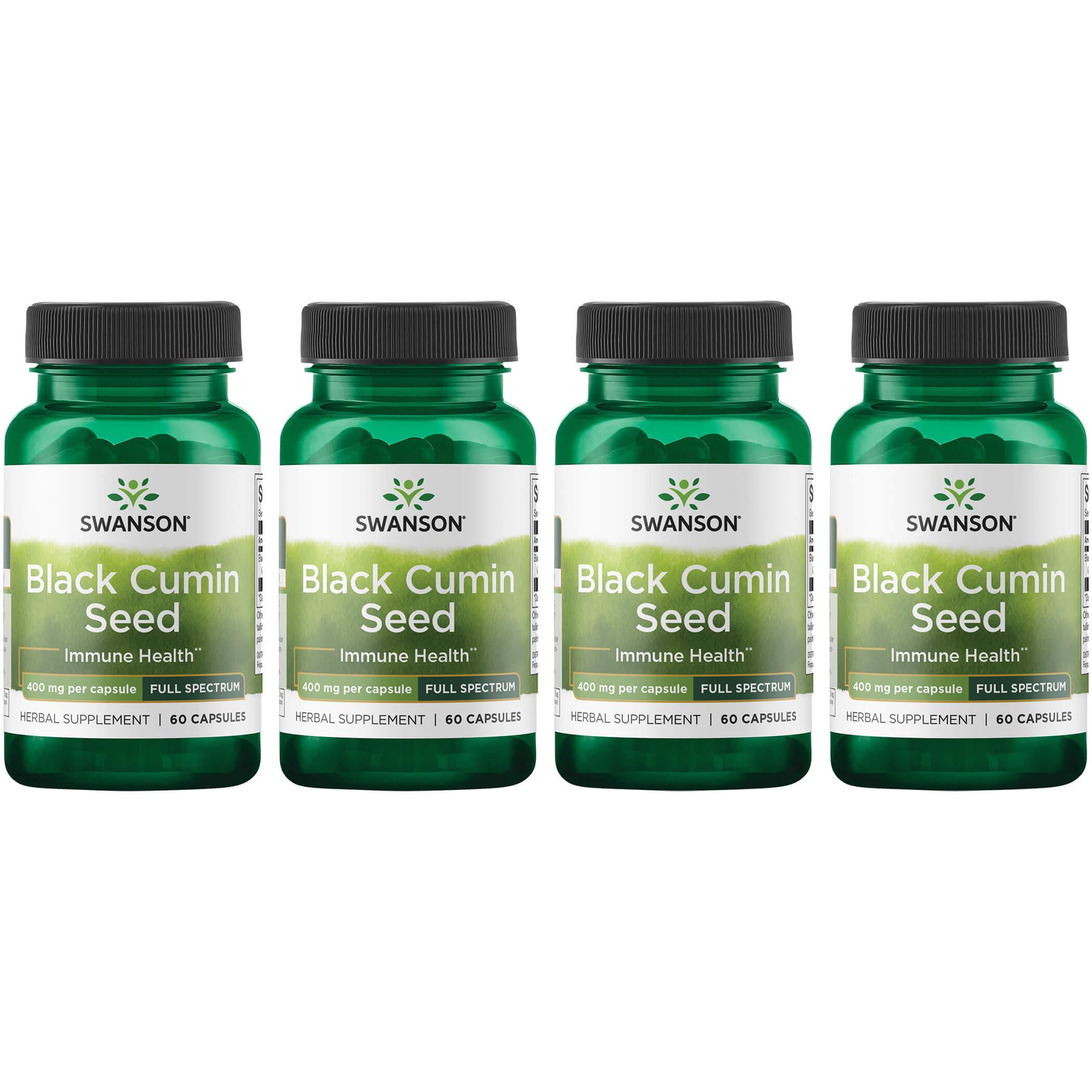 Swanson Premium Black Cumin Seed 4 Pack Vitamin 400 mg 60 Caps