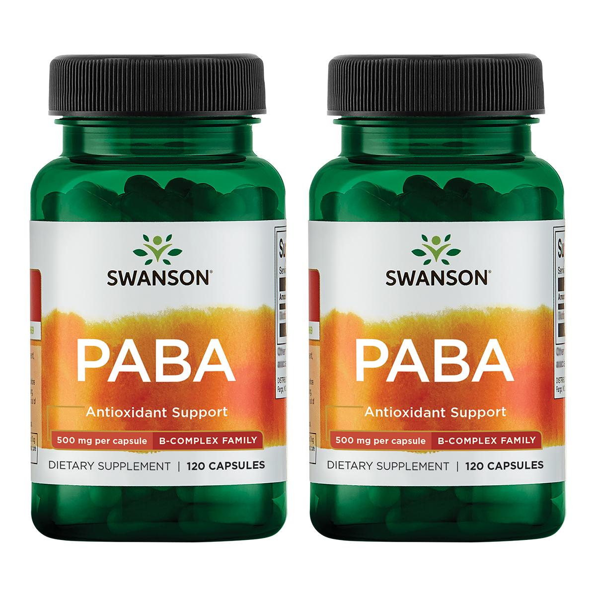 Swanson Premium Paba 2 Pack Vitamin 500 mg 120 Caps