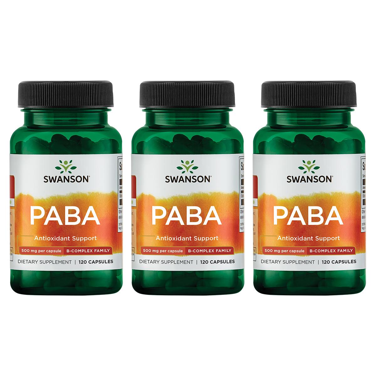 Swanson Premium Paba 3 Pack Vitamin 500 mg 120 Caps