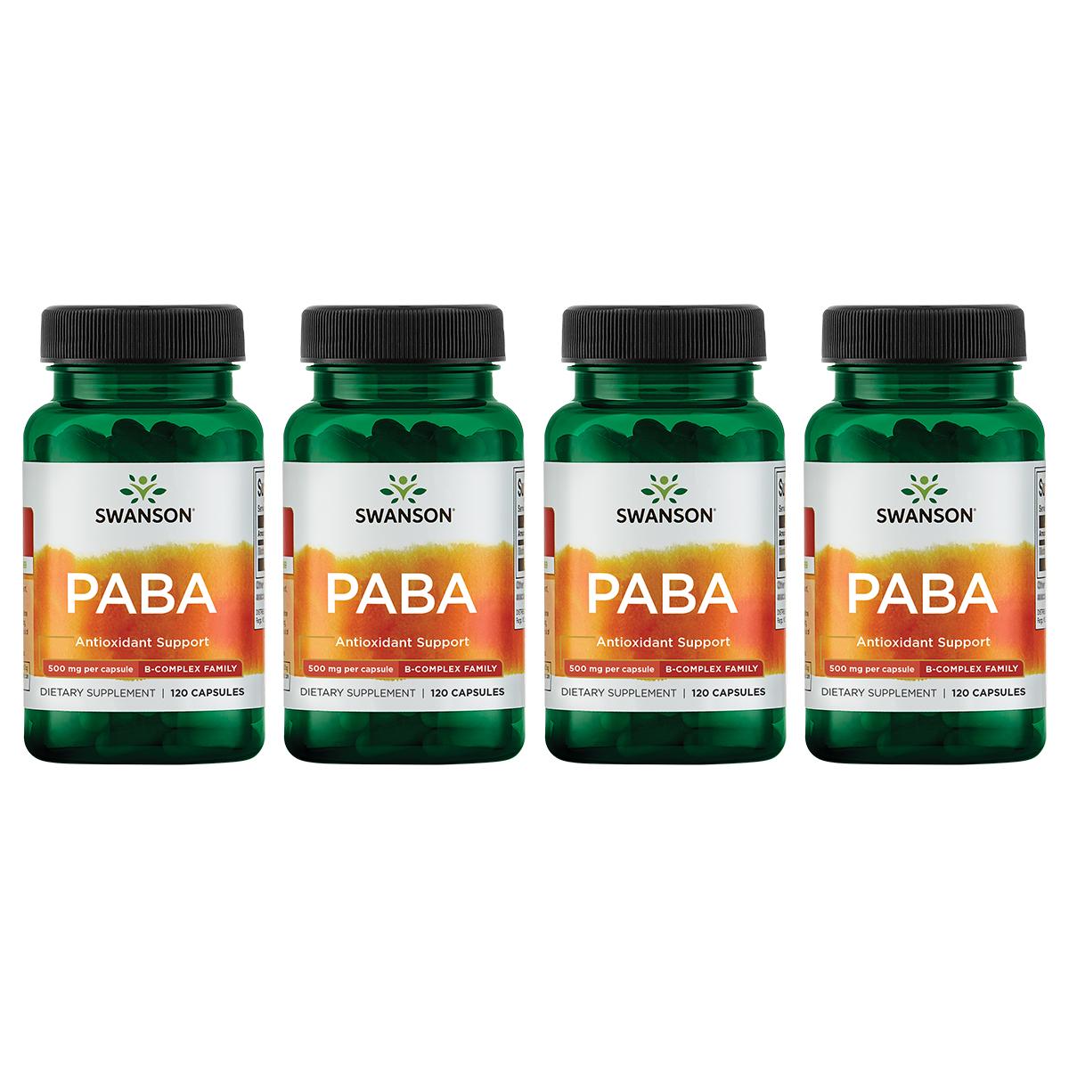 Swanson Premium Paba 4 Pack Vitamin 500 mg 120 Caps