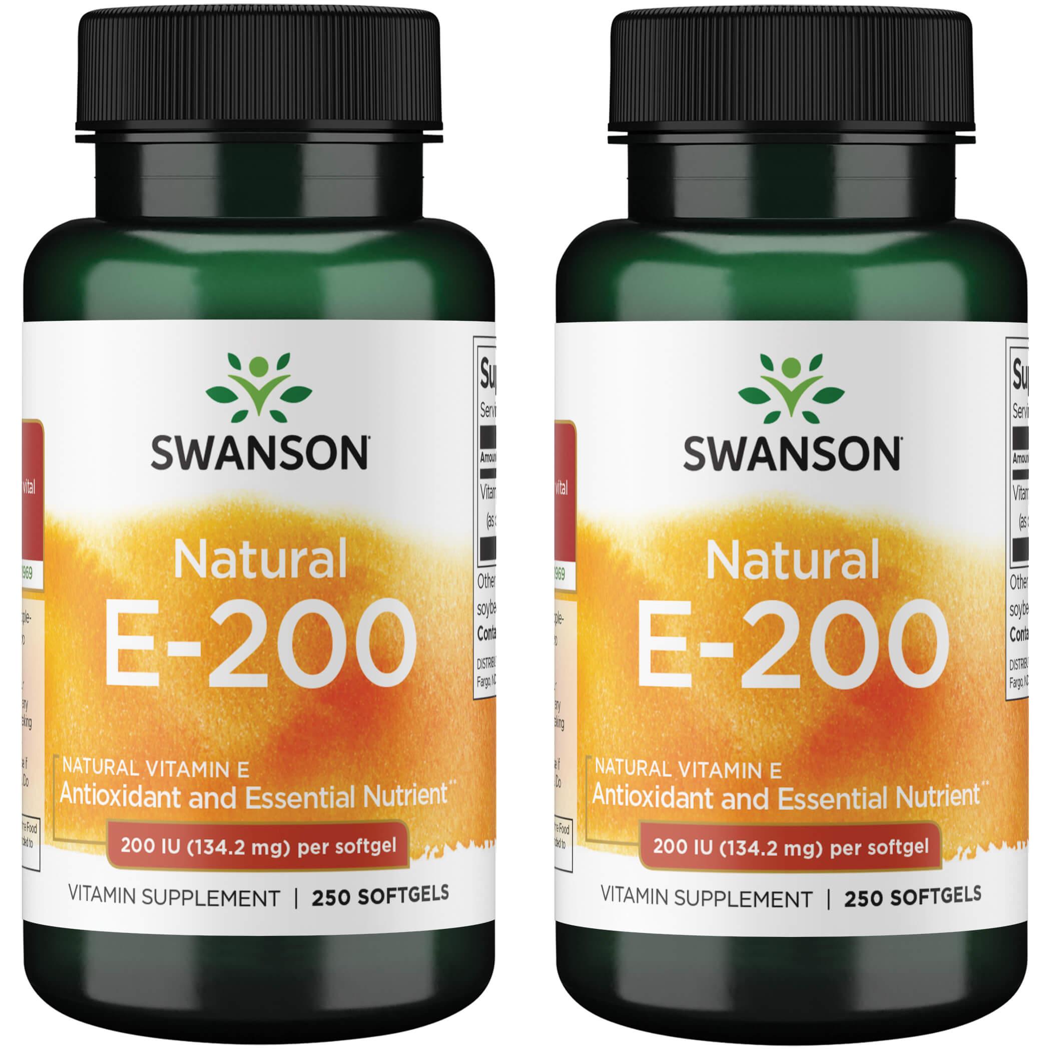 Swanson Premium Vitamin E - Natural 2 Pack 200 Iu 250 Soft Gels