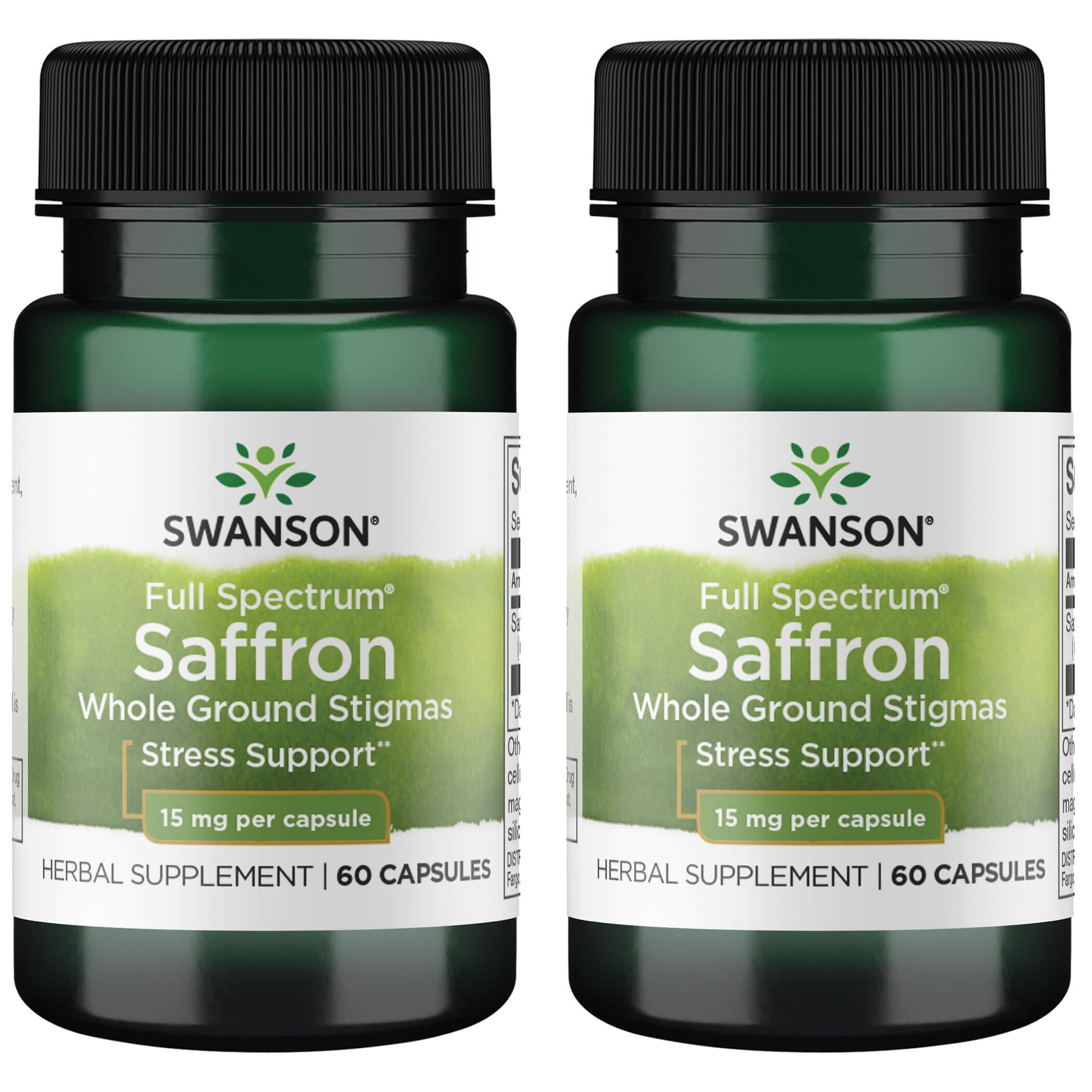 Swanson Premium Full Spectrum Saffron Whole Ground Stigmas 2 Pack Vitamin 15 mg 60 Caps Herbs and Supplements