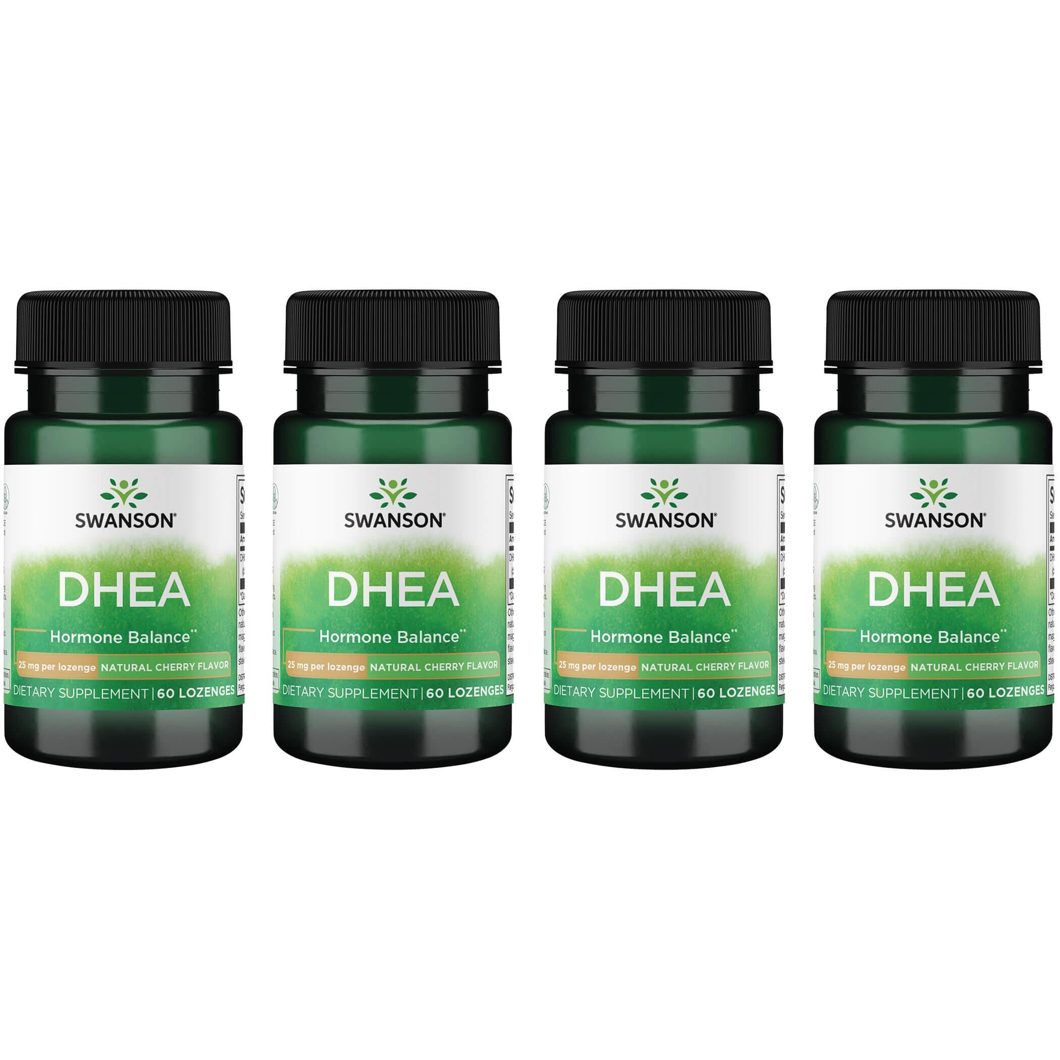 Swanson Premium Dhea - Natural Cherry Flavor 4 Pack Supplement Vitamin 25 mg 60 Loz
