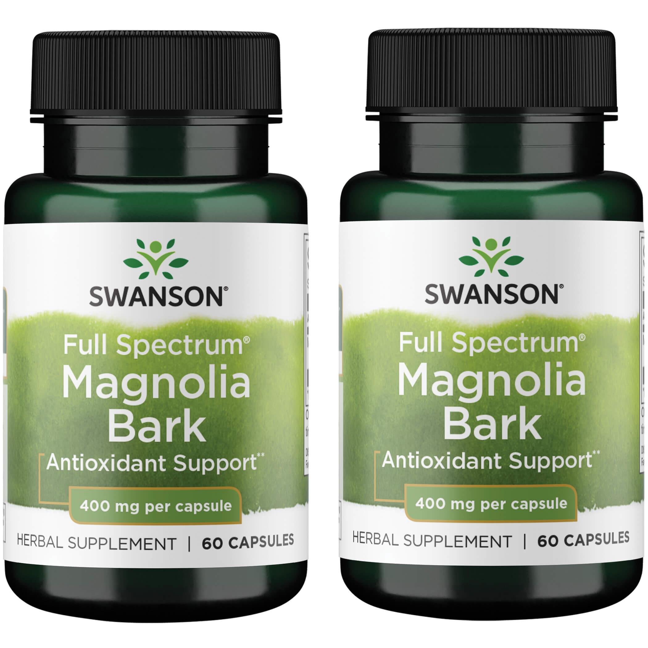 Swanson Premium Full Spectrum Magnolia Bark 2 Pack Vitamin 400 mg 60 Caps