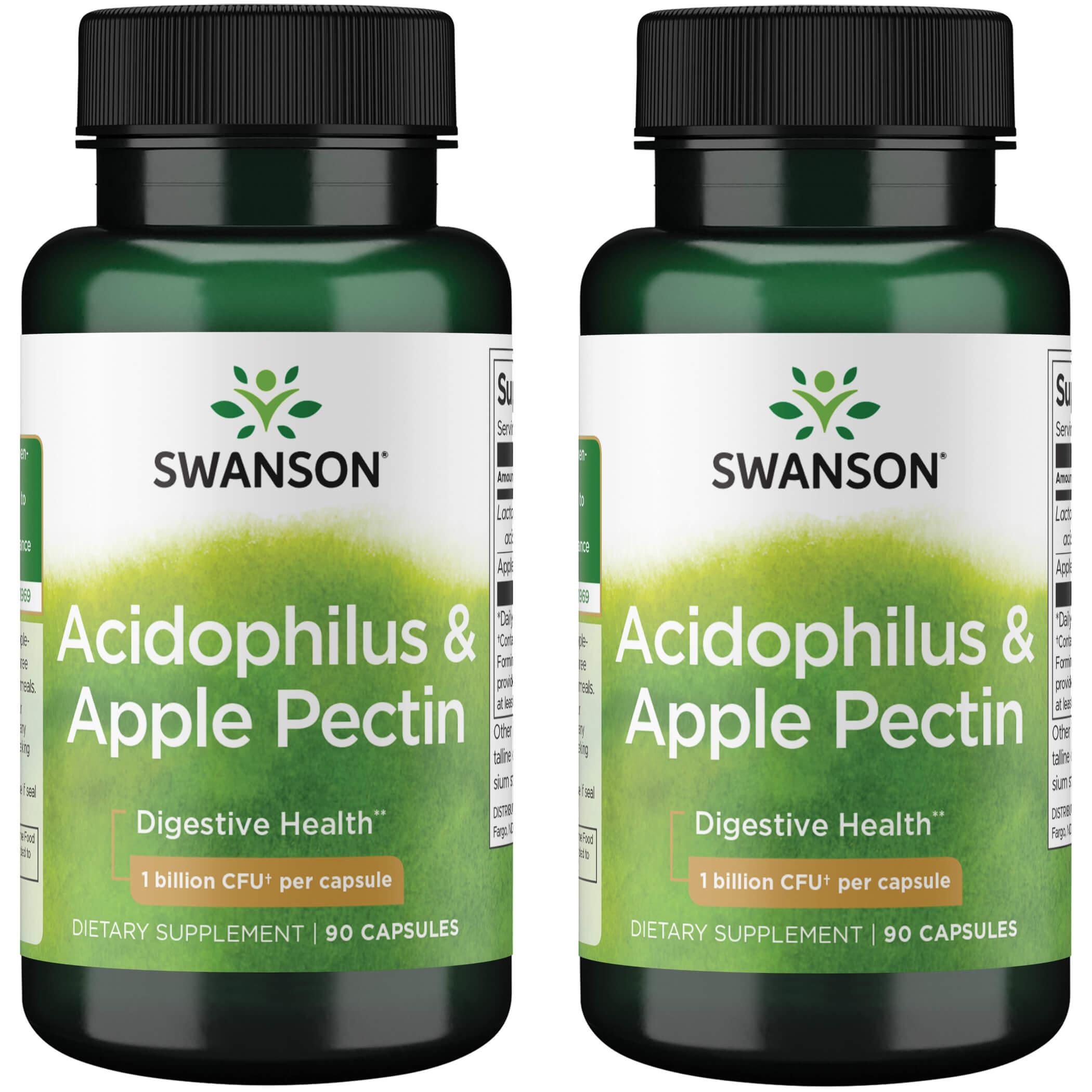 Swanson Premium Acidophilus & Apple Pectin 2 Pack Vitamin 90 Caps