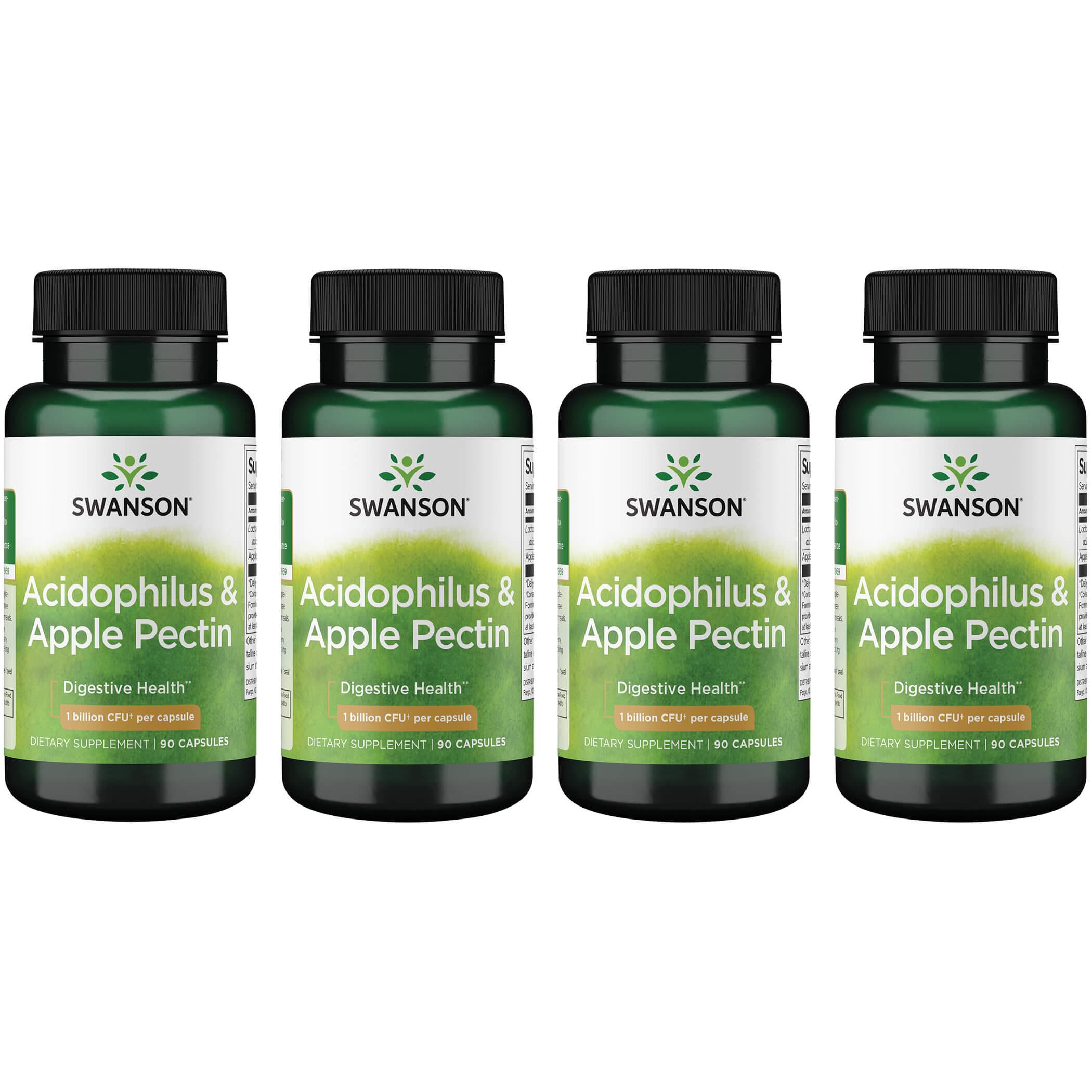 Swanson Premium Acidophilus & Apple Pectin 4 Pack Vitamin 90 Caps