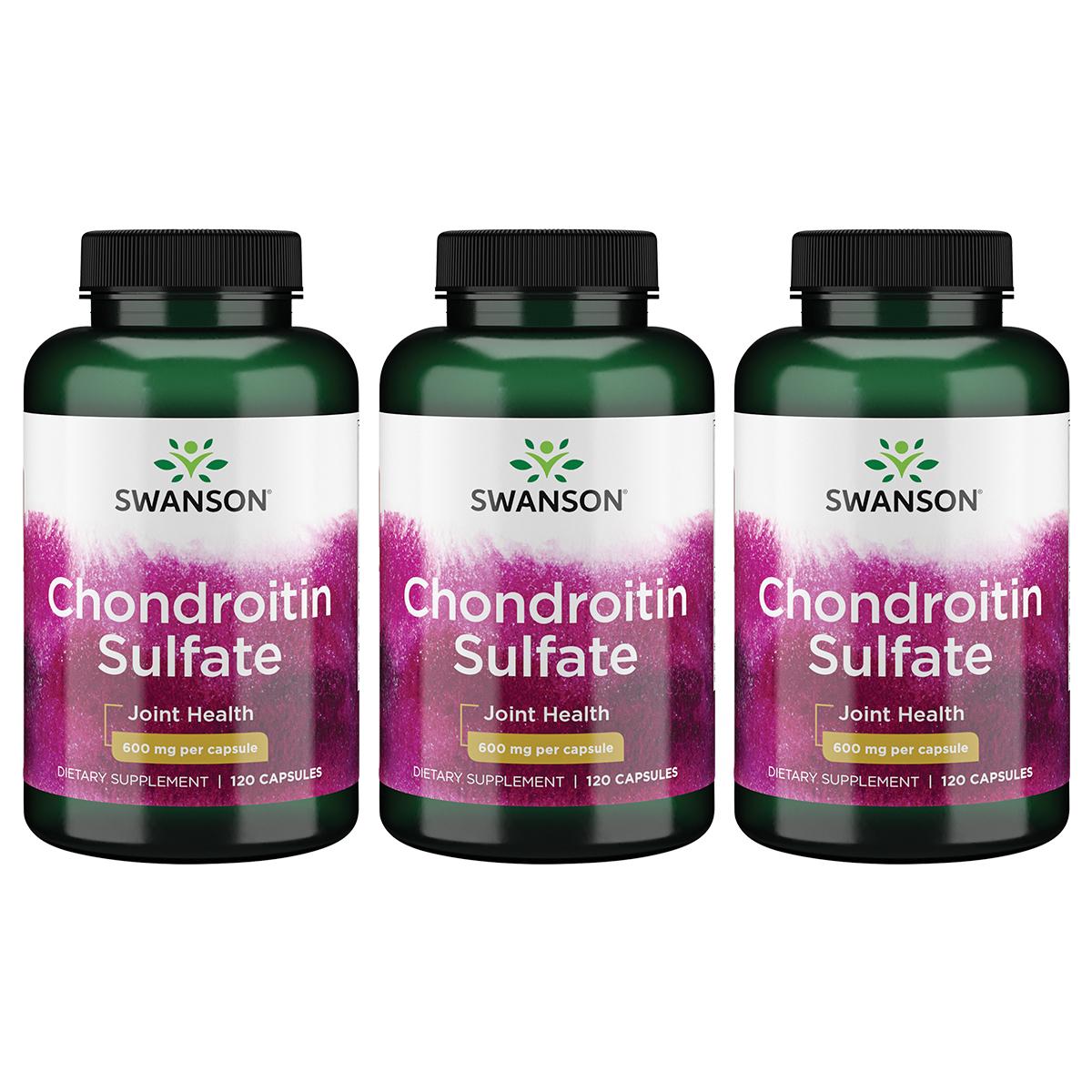 Swanson Premium Chondroitin Sulfate 3 Pack Supplement Vitamin 600 mg 120 Caps