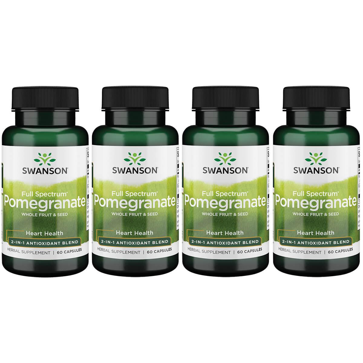 Swanson Premium Full Spectrum Pomegranate Whole Fruit & Seed 4 Pack Vitamin 60 Caps
