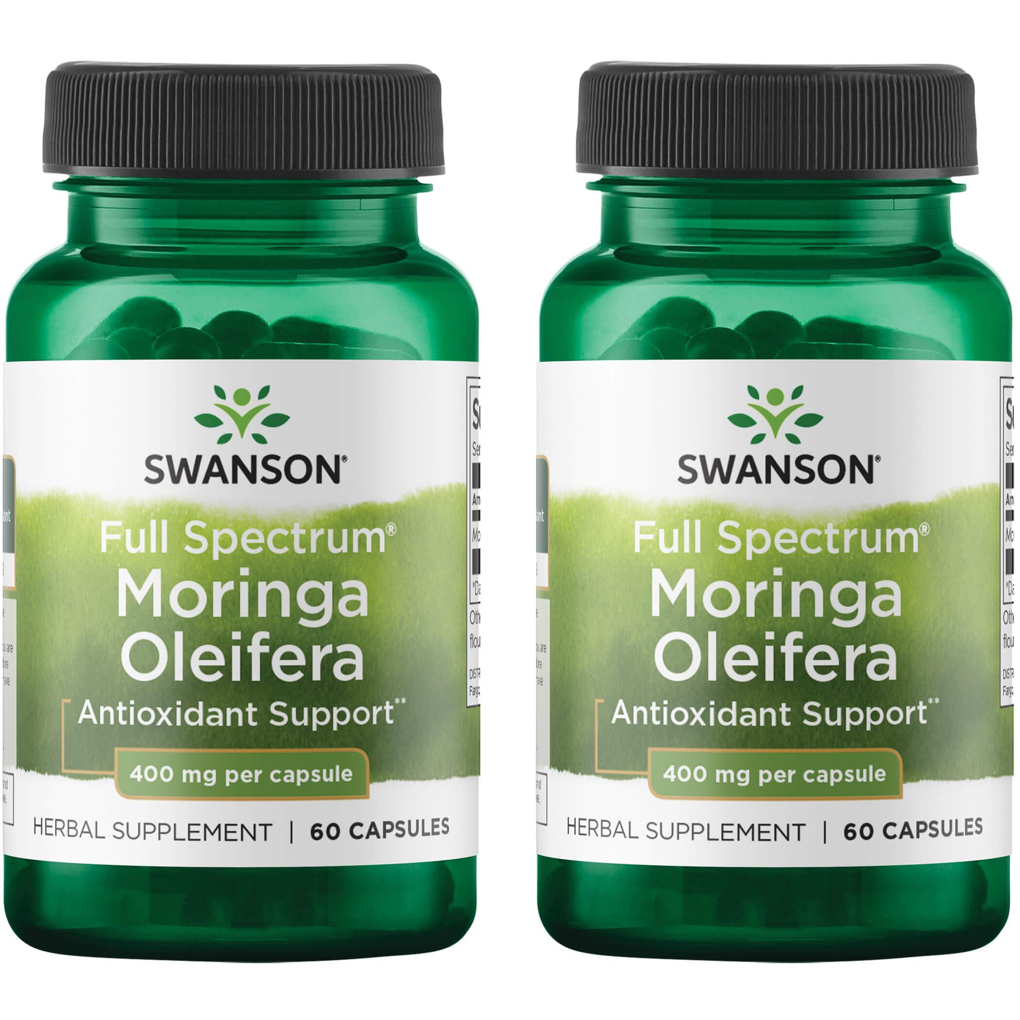 Swanson Premium Full Spectrum Moringa Oleifera 2 Pack Vitamin 400 mg 60 Caps
