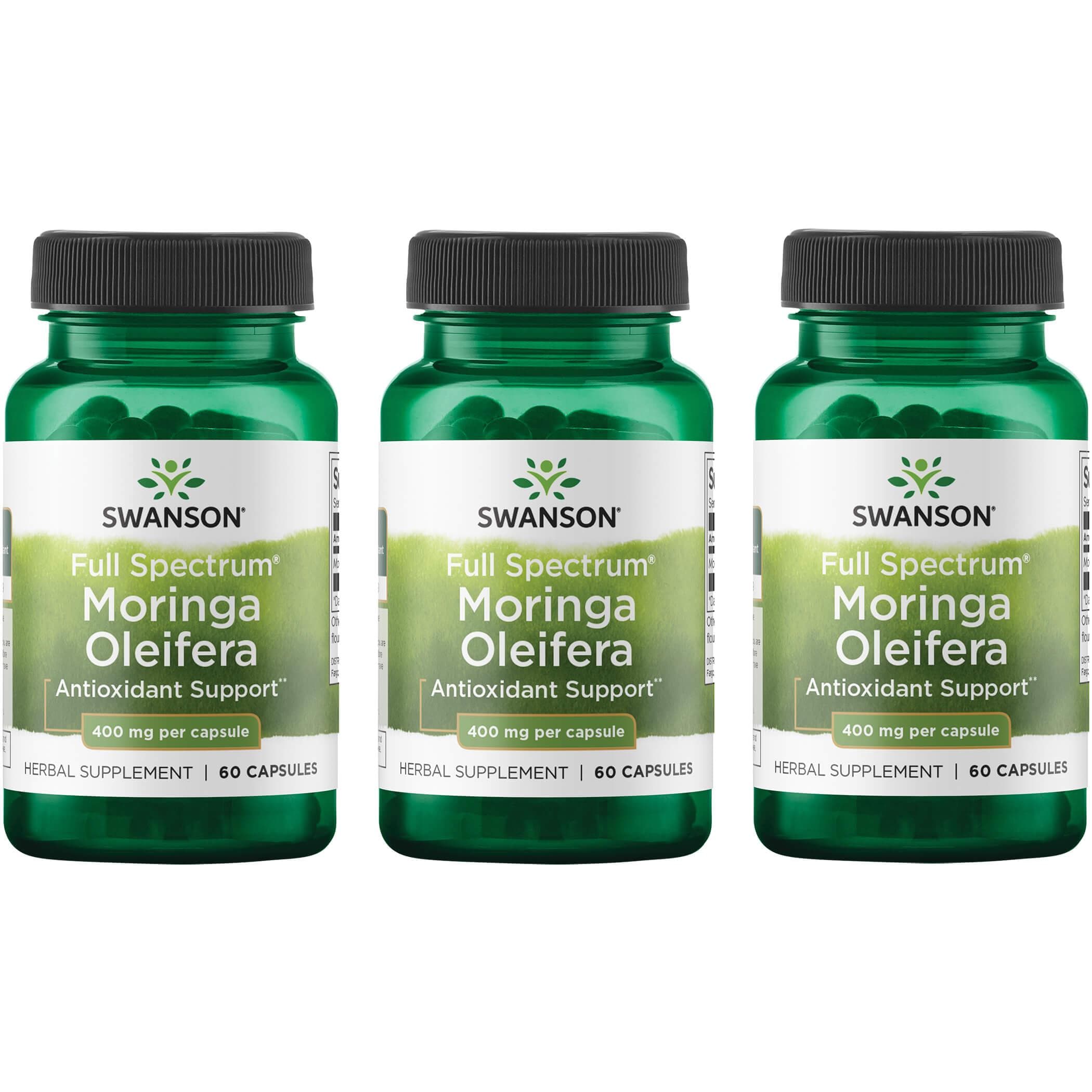 Swanson Premium Full Spectrum Moringa Oleifera 3 Pack Vitamin 400 mg 60 Caps