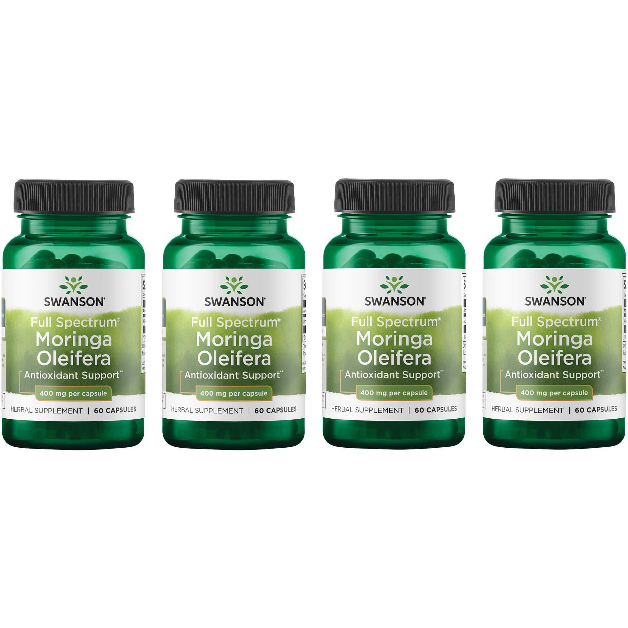 Swanson Premium Full Spectrum Moringa Oleifera 4 Pack Vitamin 400 mg 60 Caps