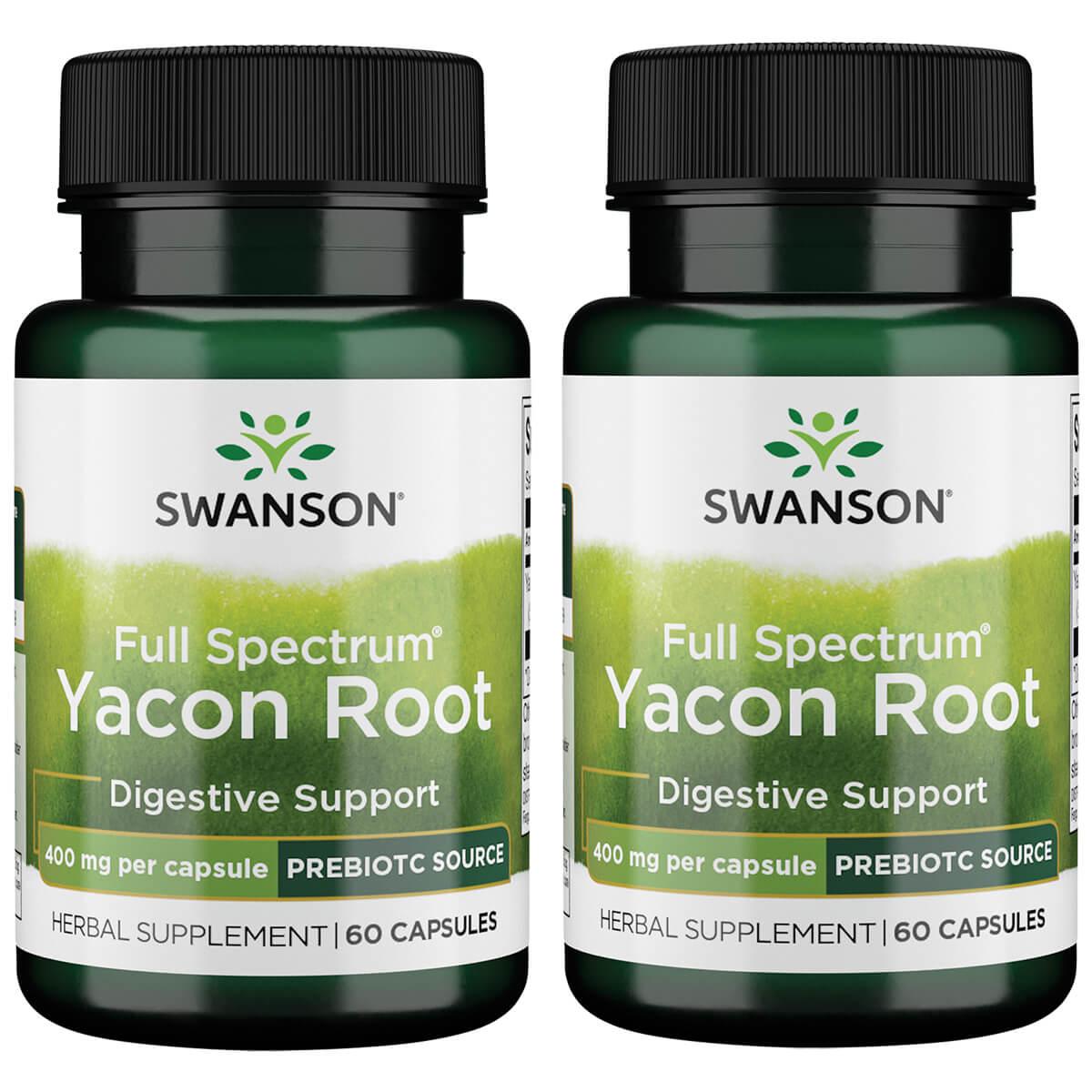 Swanson Premium Full Spectrum Yacon Root 2 Pack Vitamin 400 mg 60 Caps