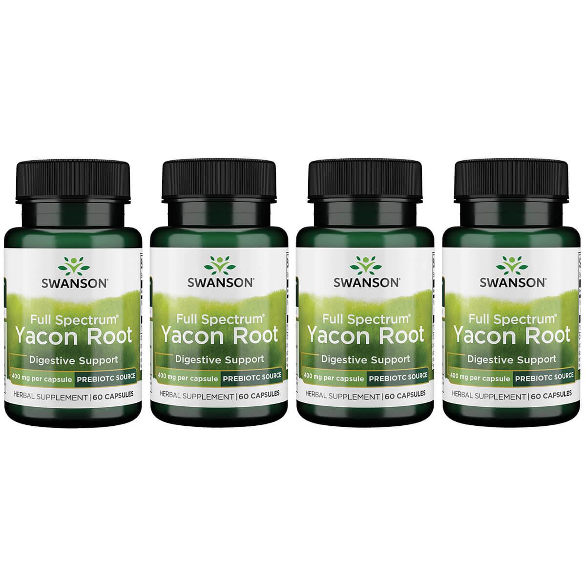 Swanson Premium Full Spectrum Yacon Root 4 Pack Vitamin 400 mg 60 Caps