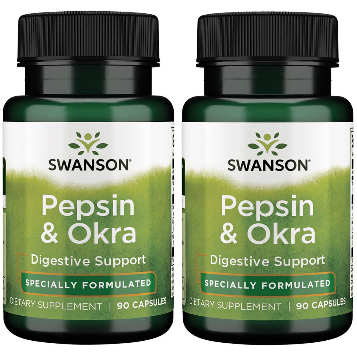 Swanson Premium Pepsin & Okra 2 Pack Vitamin 90 Caps