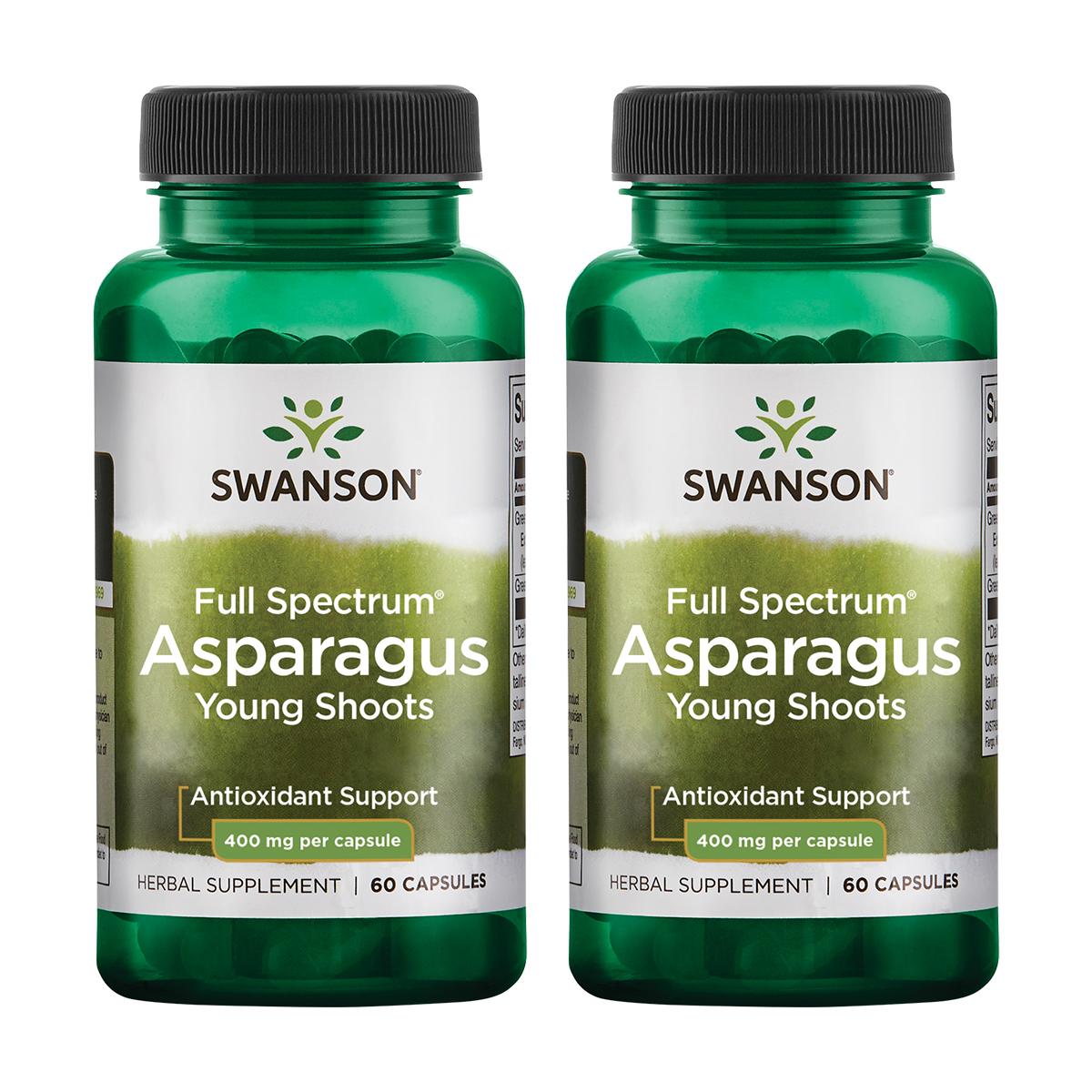 Swanson Premium Full Spectrum Asparagus Young Shoots 2 Pack Supplement Vitamin 400 mg 60 Caps Herbs and Supplements