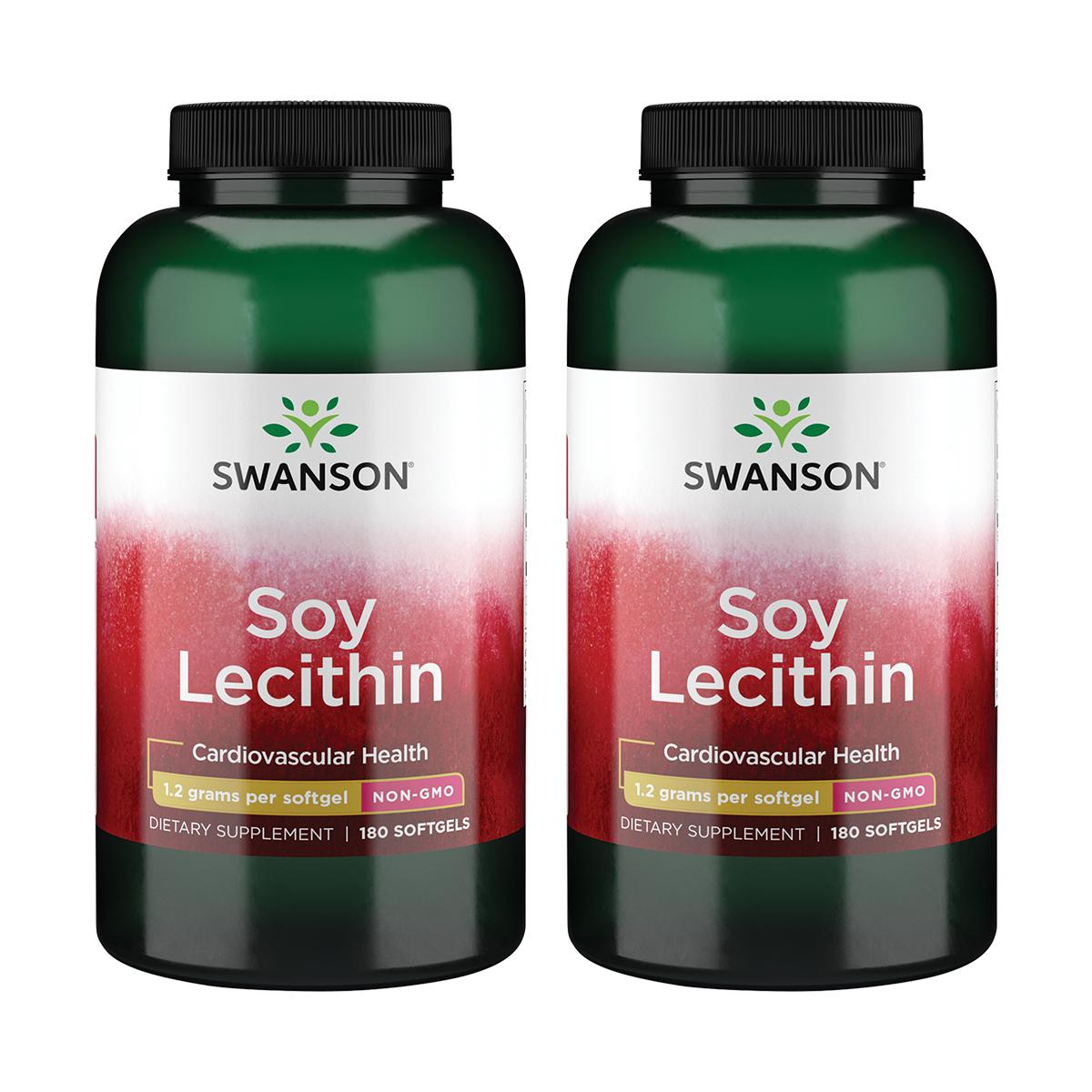 Swanson Premium Soy Lecithin Non-Gmo 2 Pack Supplement Vitamin 1.2 G 180 Soft Gels
