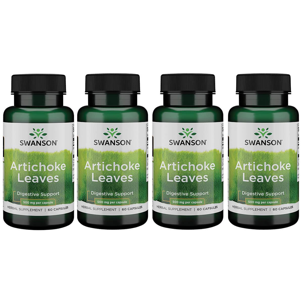 Swanson Premium Artichoke Leaves 4 Pack Vitamin 500 mg 60 Caps