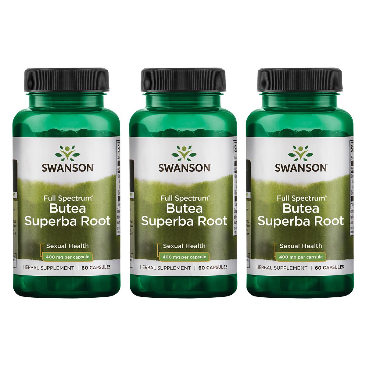 Swanson Premium Full Spectrum Butea Superba Root 3 Pack Vitamin 400 mg 60 Caps
