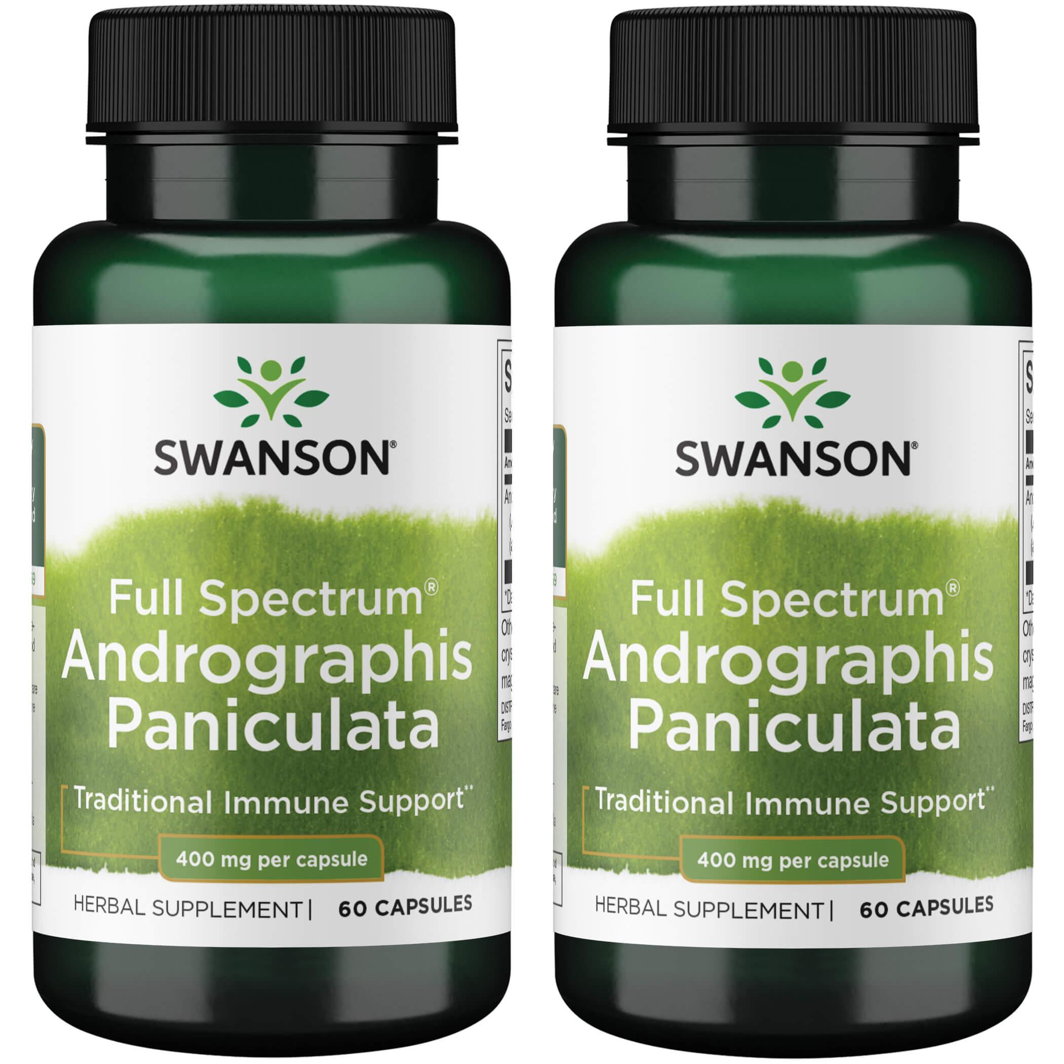 Swanson Premium Full Spectrum Andrographis Paniculata 2 Pack Vitamin 400 mg 60 Caps