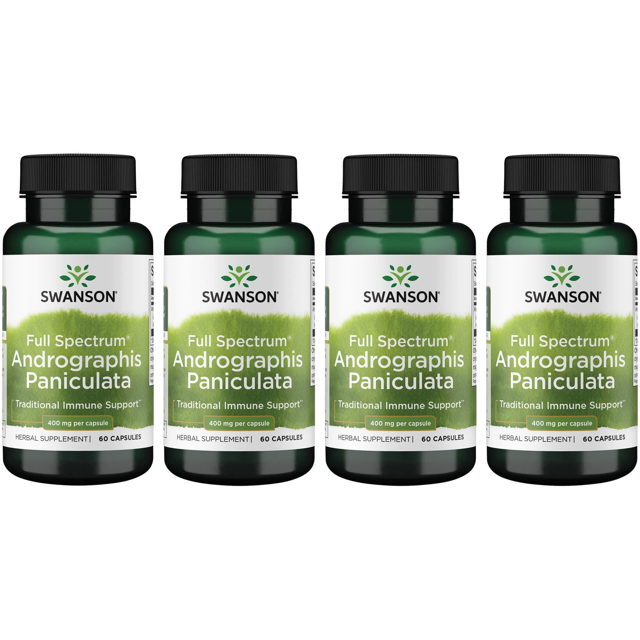 Swanson Premium Full Spectrum Andrographis Paniculata 4 Pack Vitamin 400 mg 60 Caps
