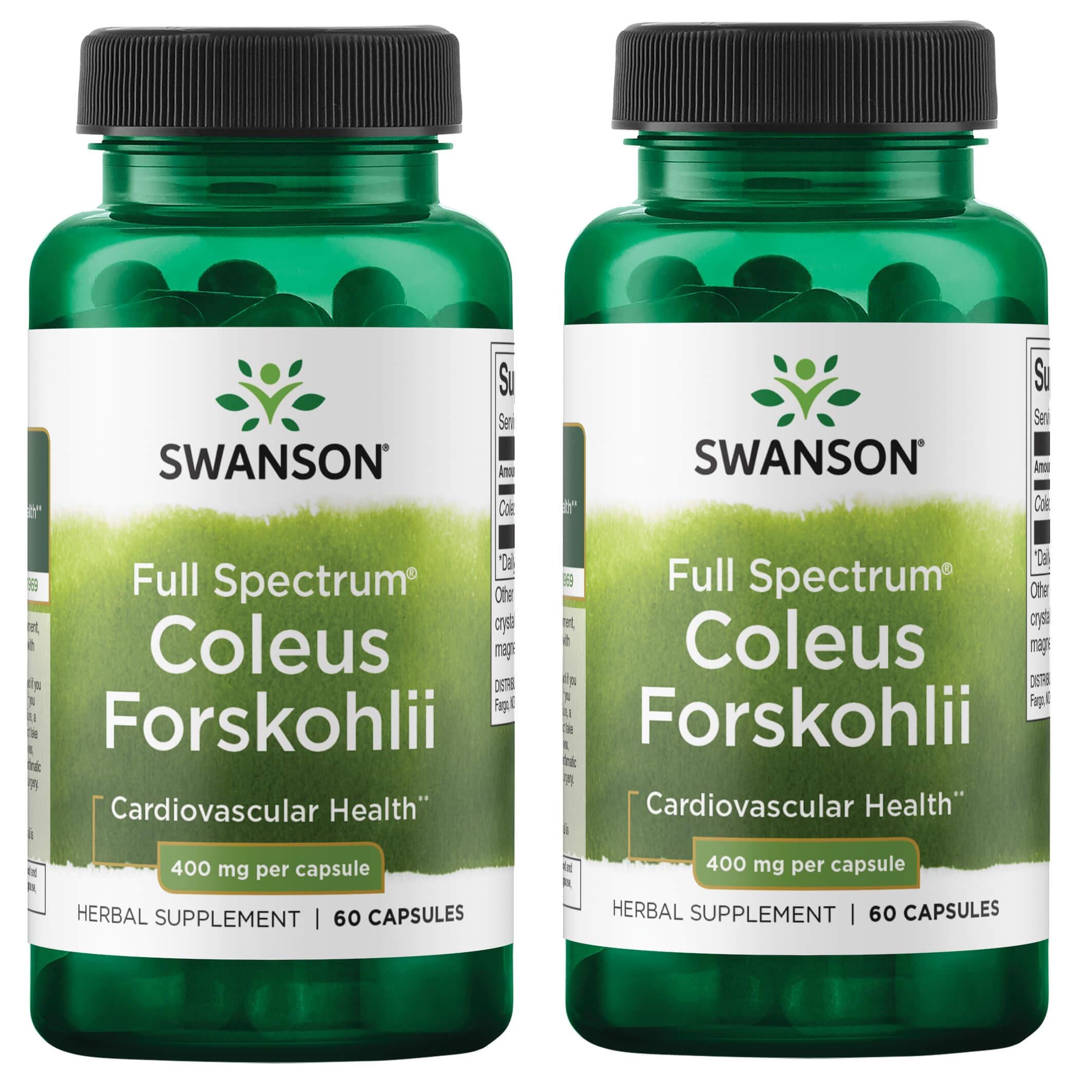 Swanson Premium Full Spectrum Coleus Forskohlii 2 Pack Vitamin 400 mg 60 Caps Weight Management