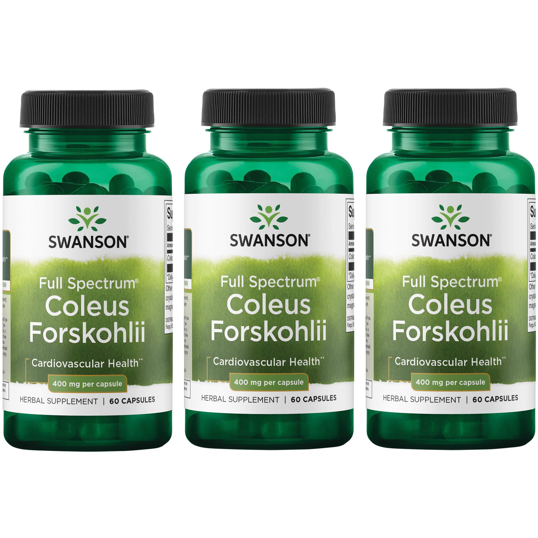 Swanson Premium Full Spectrum Coleus Forskohlii 3 Pack Vitamin 400 mg 60 Caps Weight Management