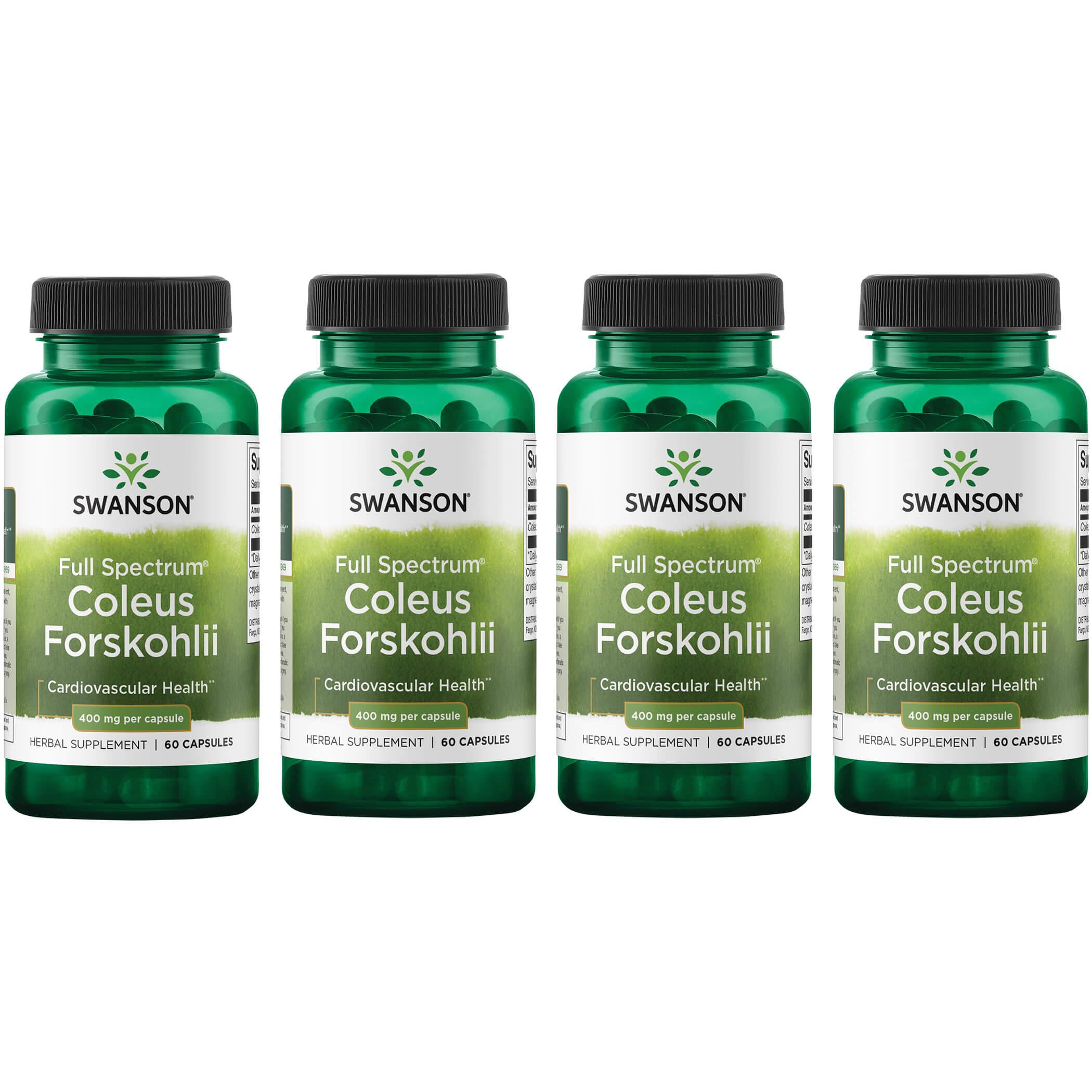 Swanson Premium Full Spectrum Coleus Forskohlii 4 Pack Vitamin 400 mg 60 Caps Weight Management