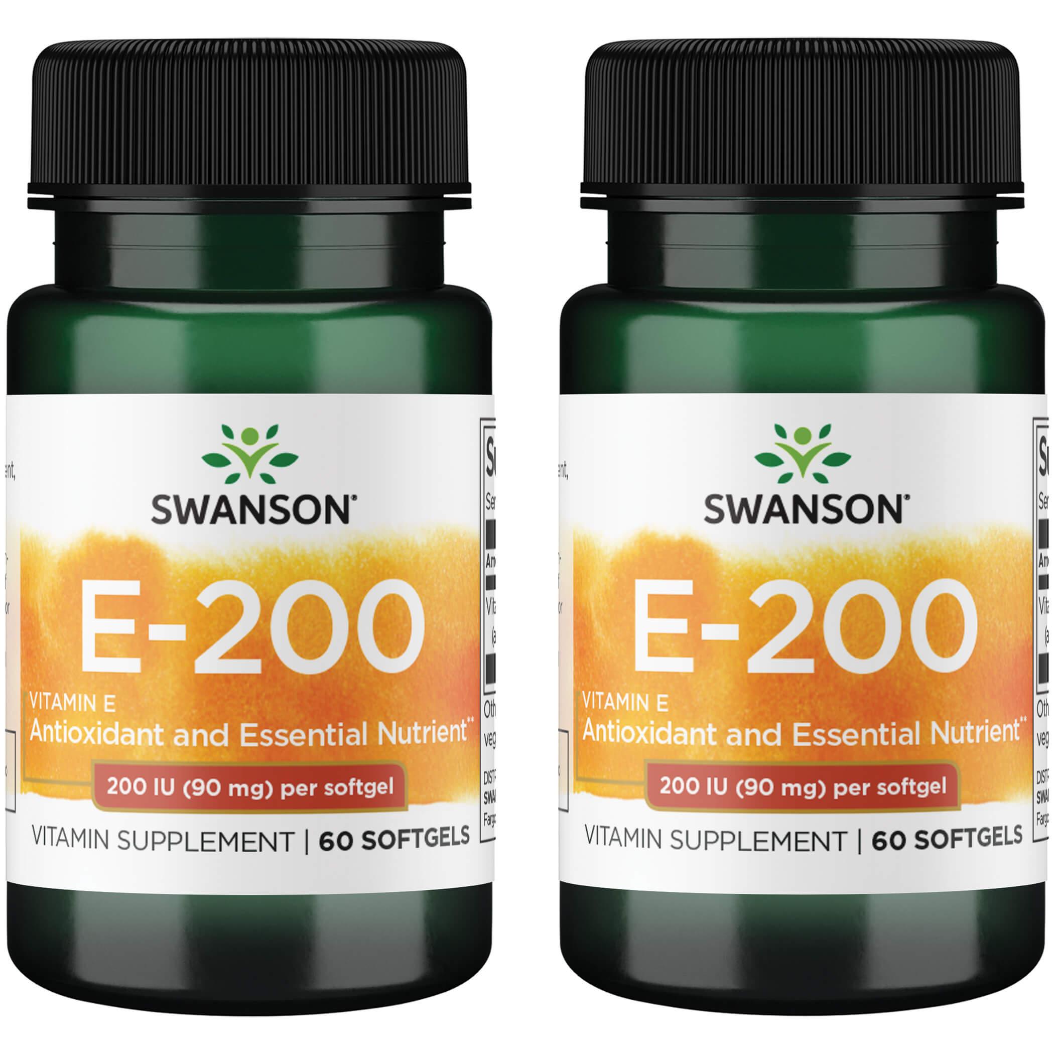 Swanson Premium Vitamin E 2 Pack 200 Iu 60 Soft Gels