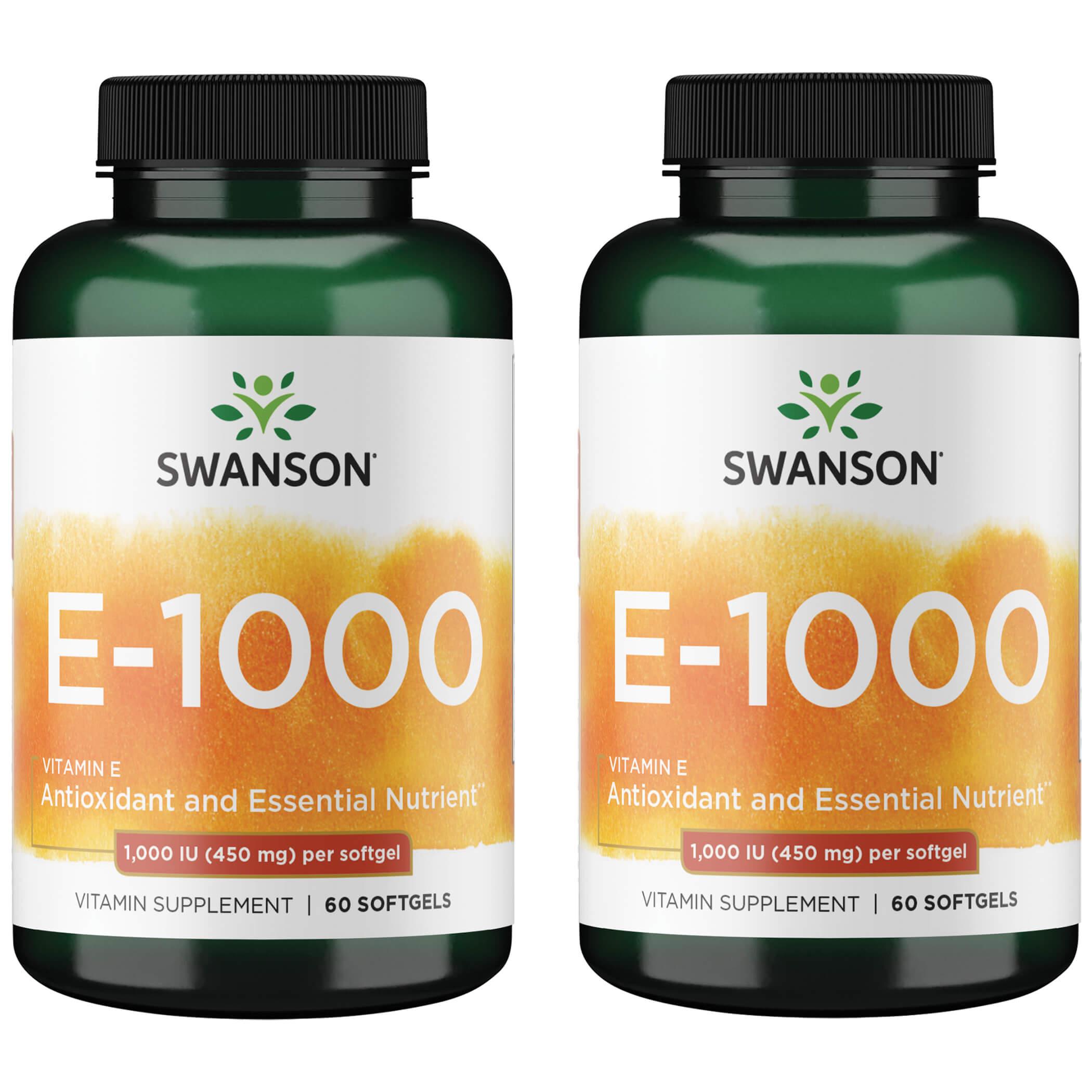 Swanson Premium Vitamin E 2 Pack 1000 Iu 60 Soft Gels