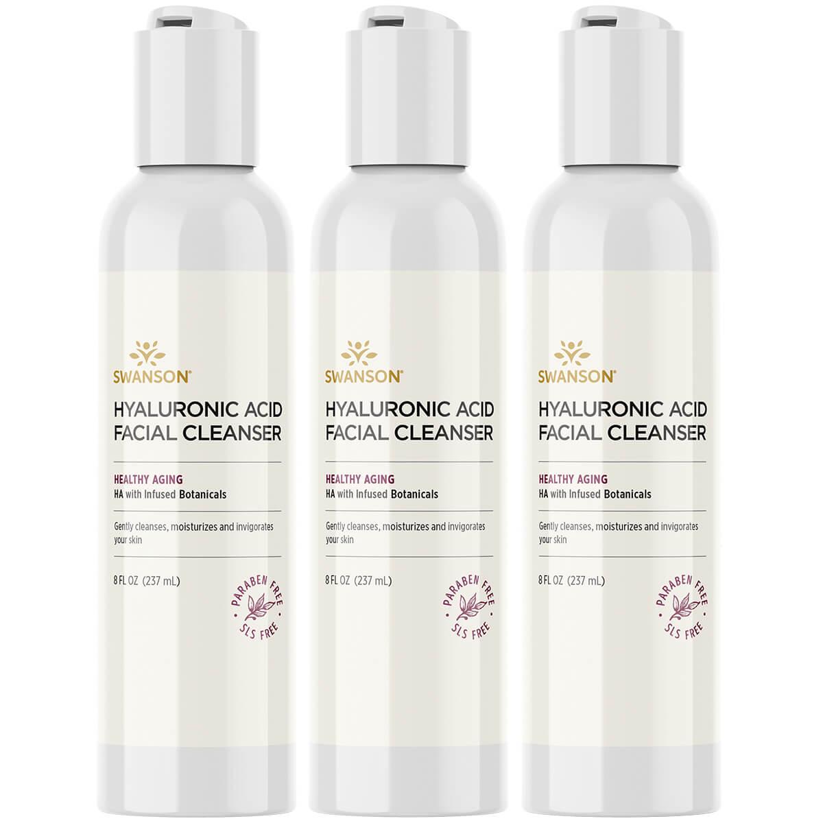 Swanson Premium Hyaluronic Acid Facial Cleanser 3 Pack 8 fl oz Liquid