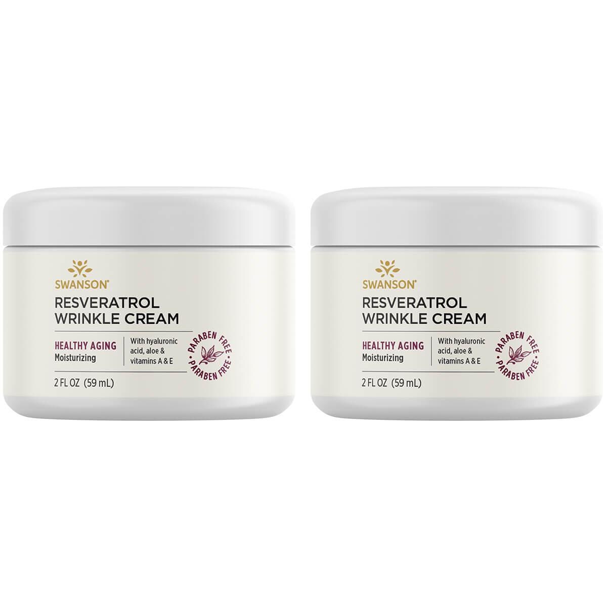 Swanson Premium Resveratrol Wrinkle Face Cream 2 Pack 2 fl oz Face Cream