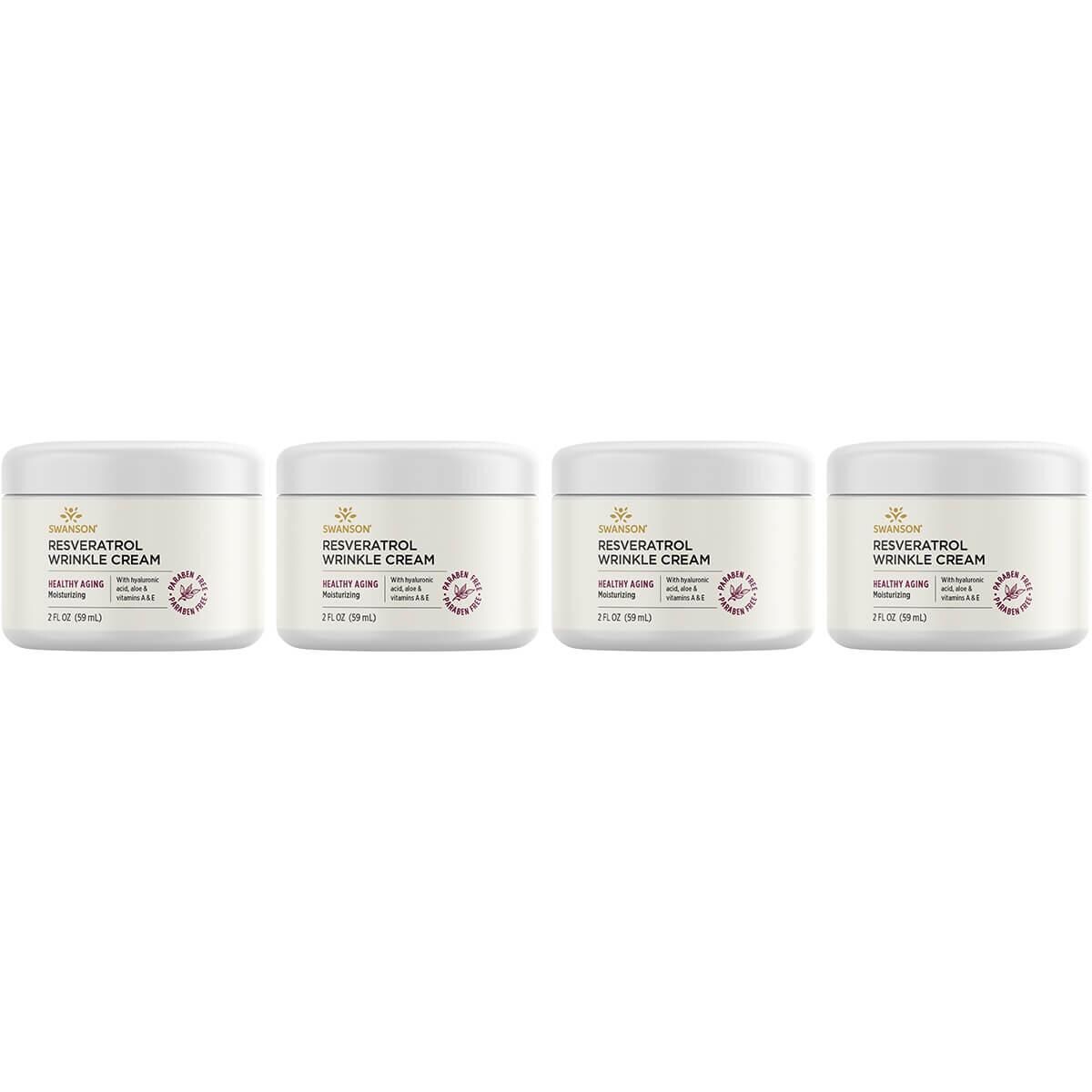 Swanson Premium Resveratrol Wrinkle Face Cream 4 Pack 2 fl oz Face Cream